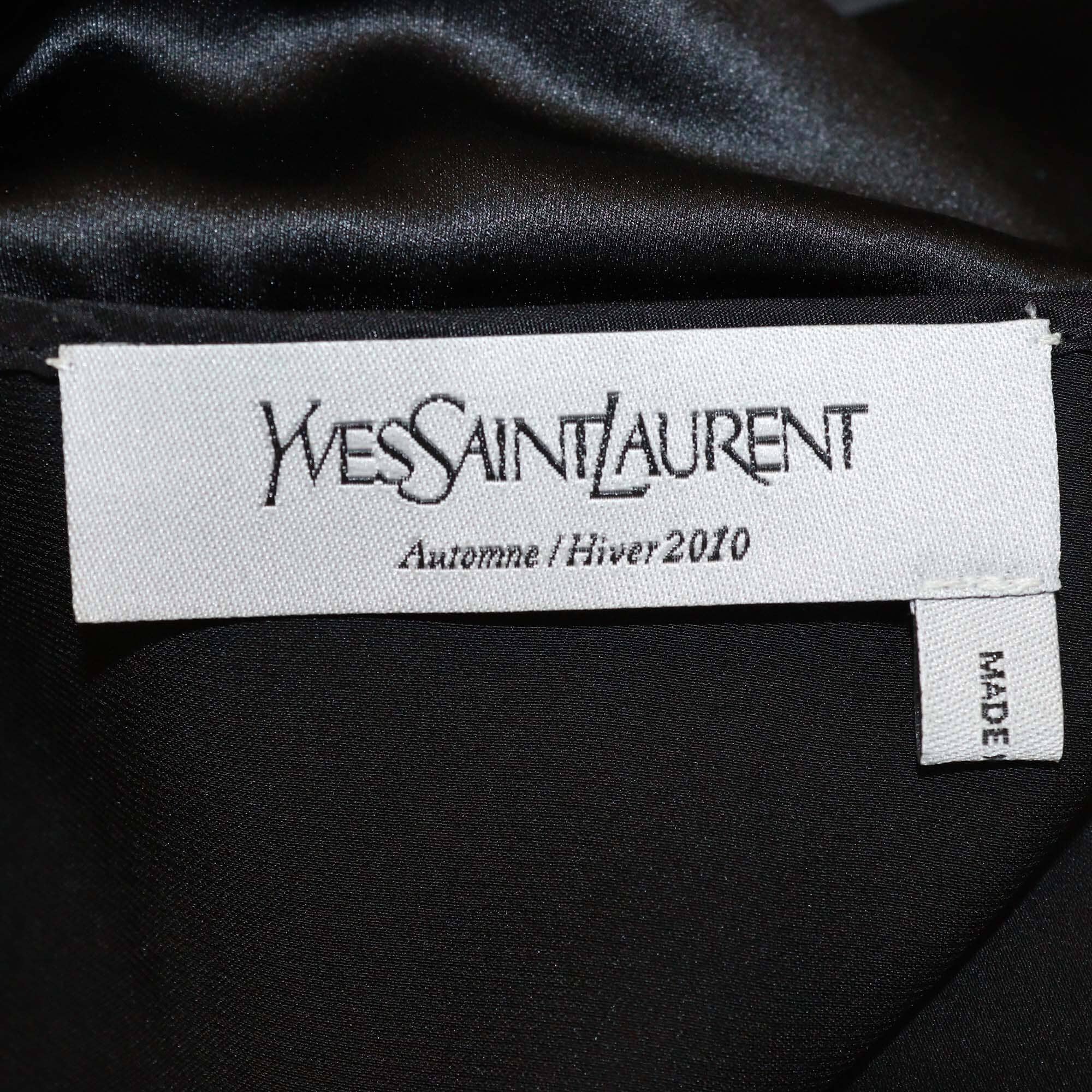 Yves Saint Laurent Black Silk Cowl Neck Top Womens Yves Saint Laurent 