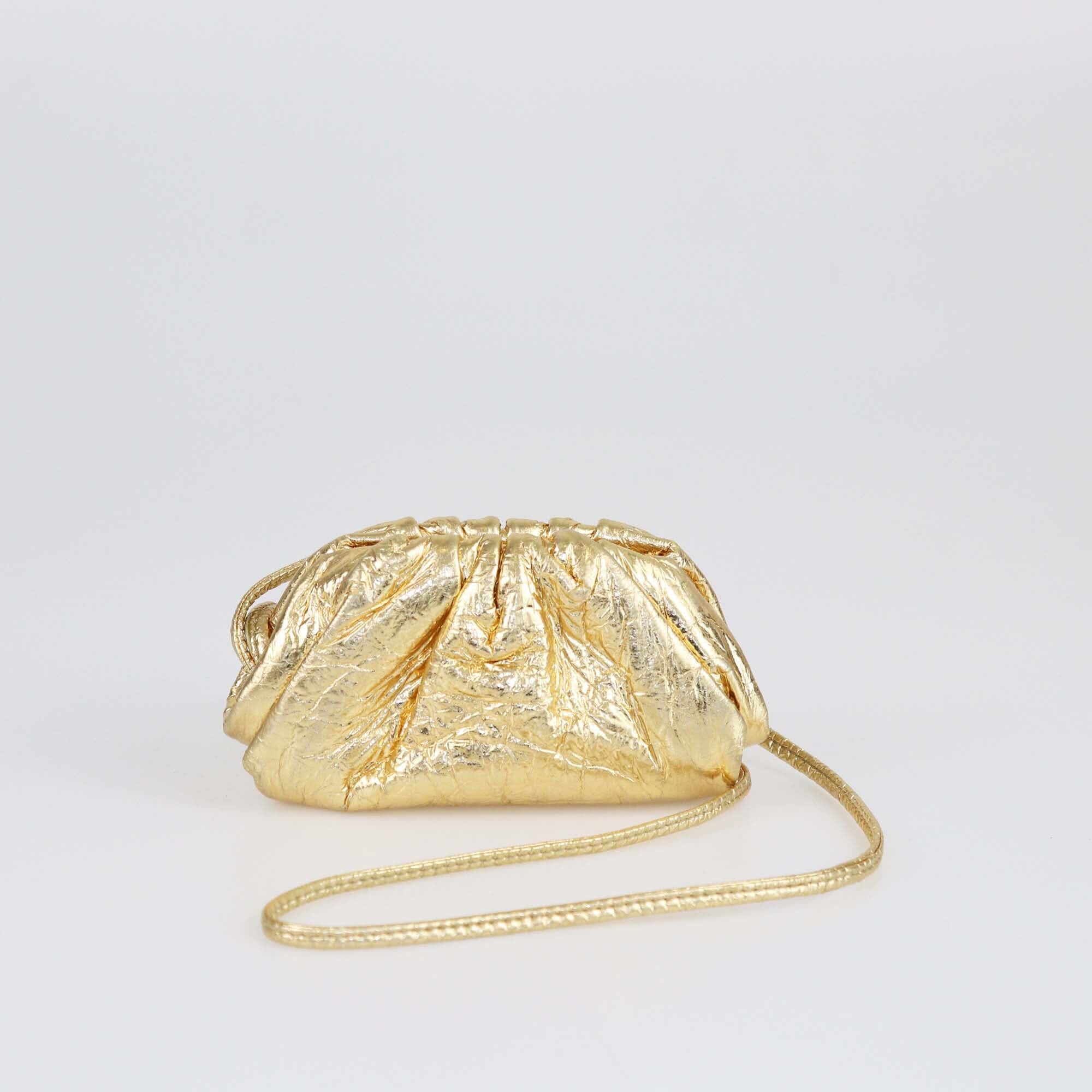 Bottega Veneta Metallic Gold The Pouch Coin Purse