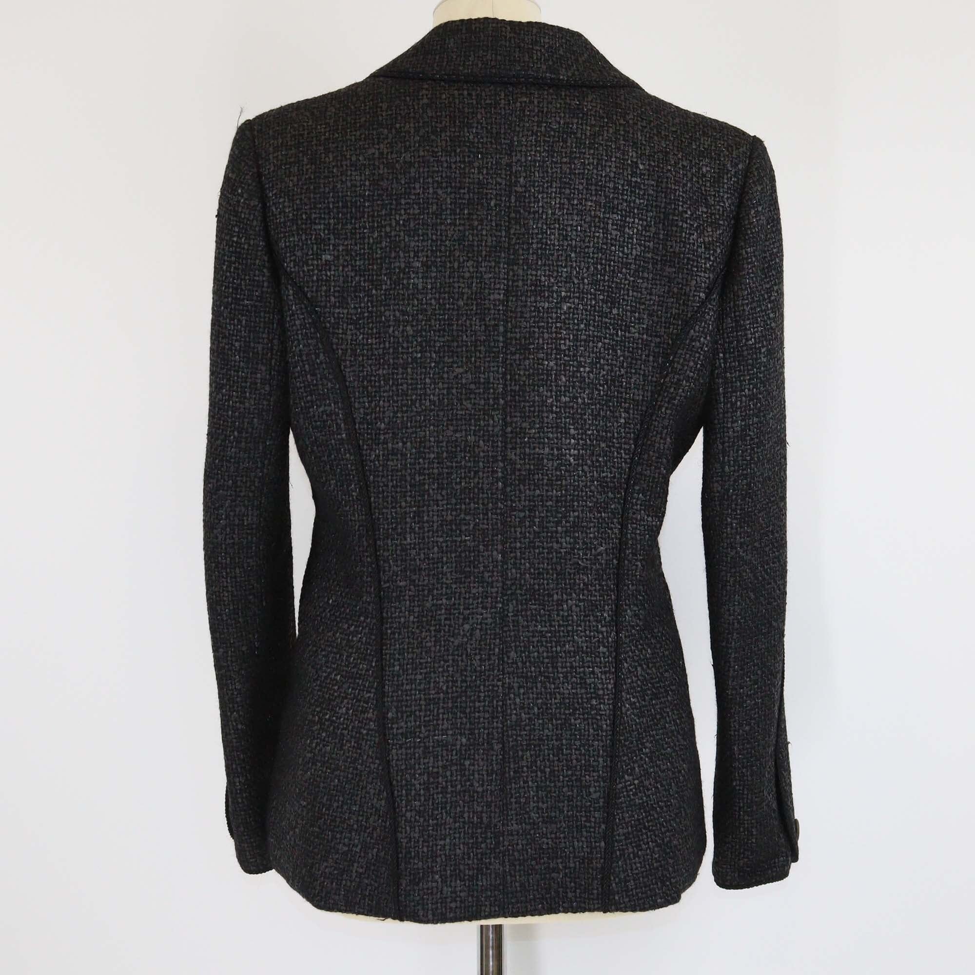 Chanel Black Sculptured Tweed Jacket Womens Chanel 