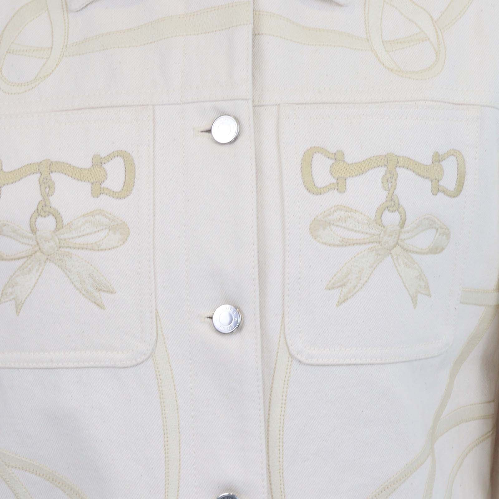 Hermes Naturel Denim Embroidered Jacket