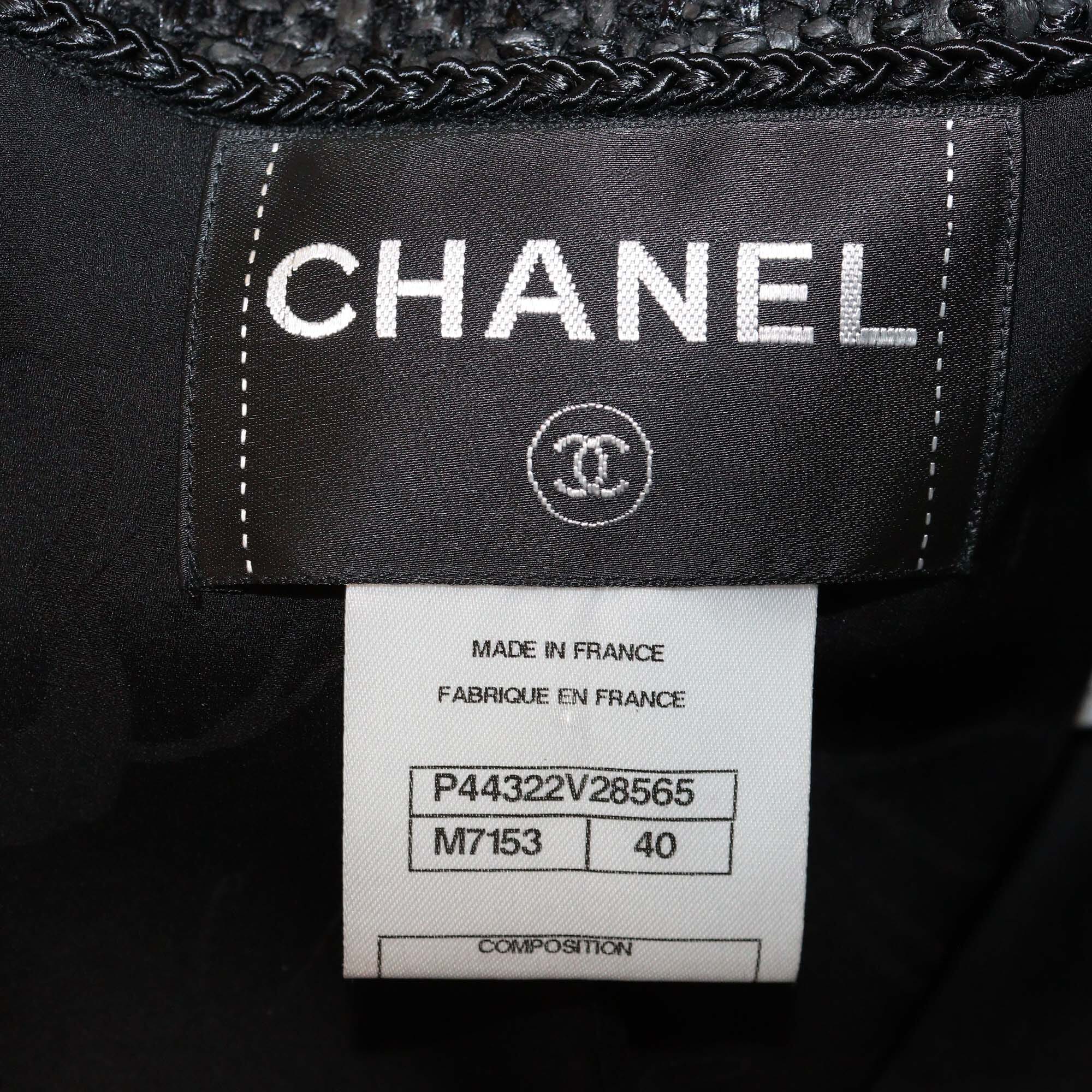 Chanel Black Sculptured Tweed Jacket Womens Chanel 