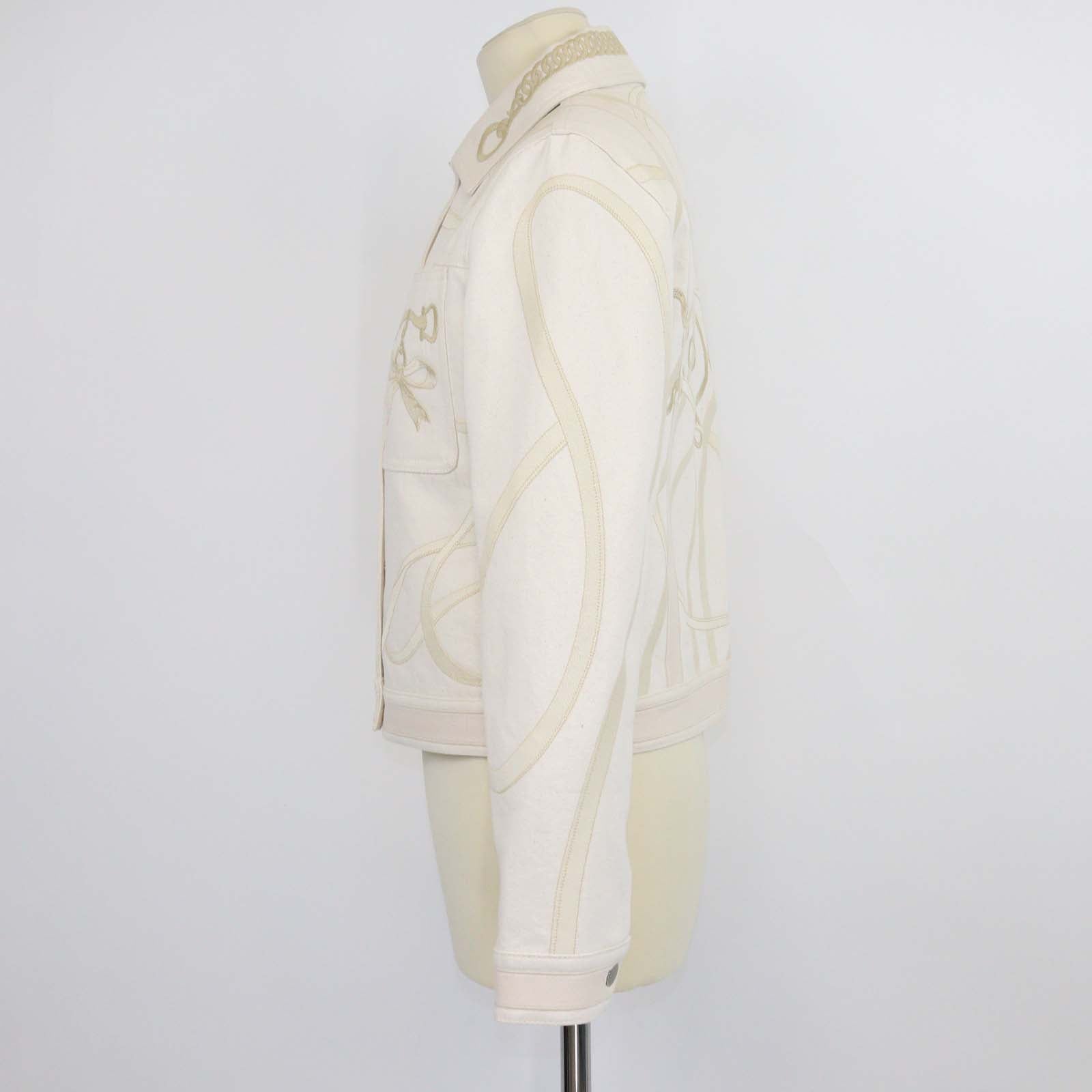 Hermes Naturel Denim Embroidered Jacket