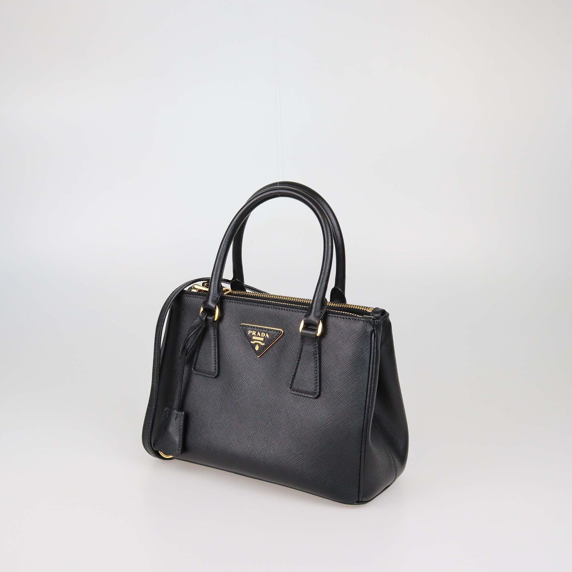 Prada Black Saffiano Leather Small Galleria Tote
