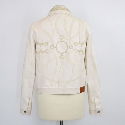 Hermes Naturel Denim Embroidered Jacket