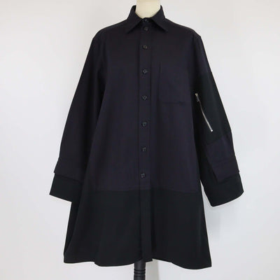 Celine Dark/Blue Long Sleeve Cotton Coat Dress Womens Celine 