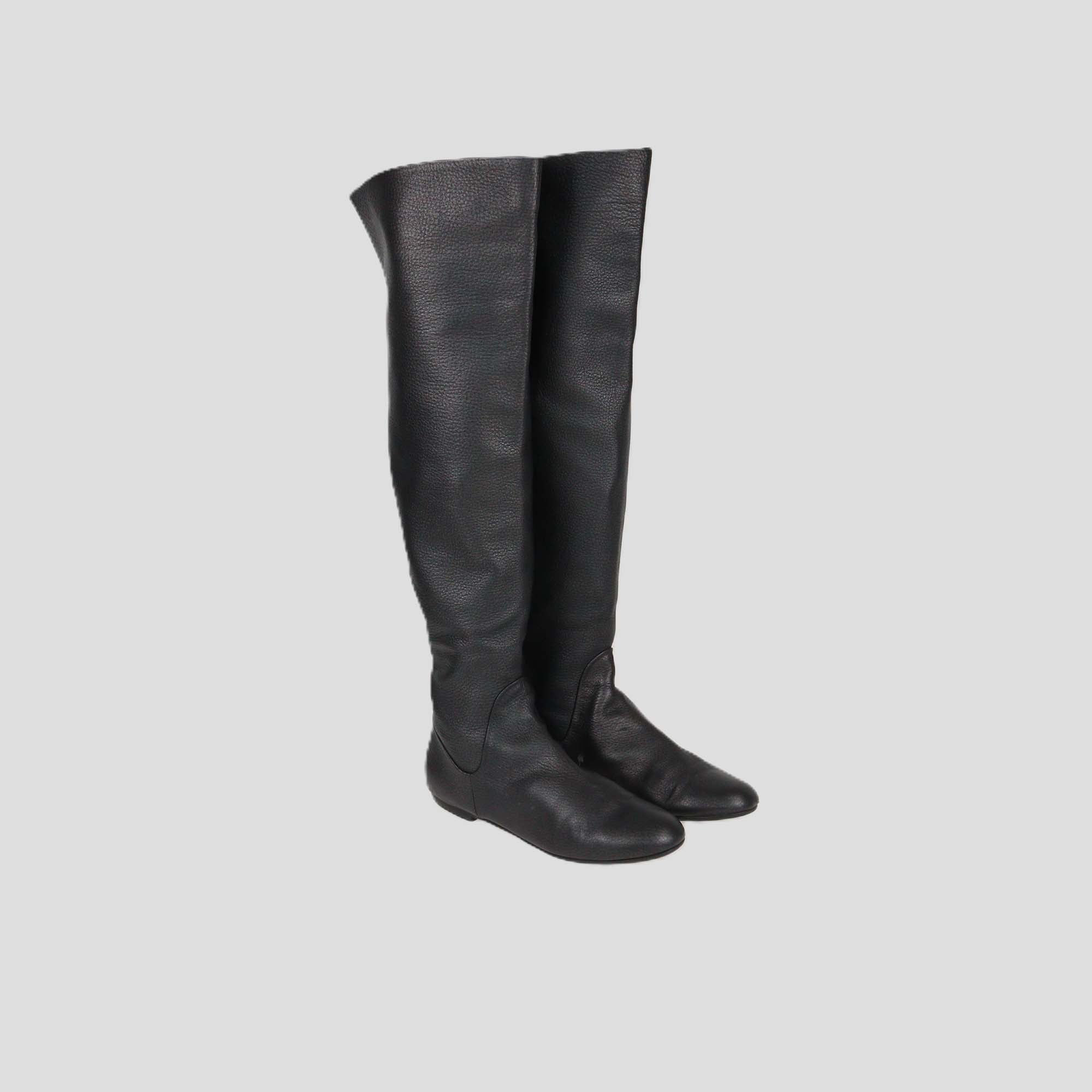 Giuseppe Zanotti Black Leather Over-the-Knee Boots