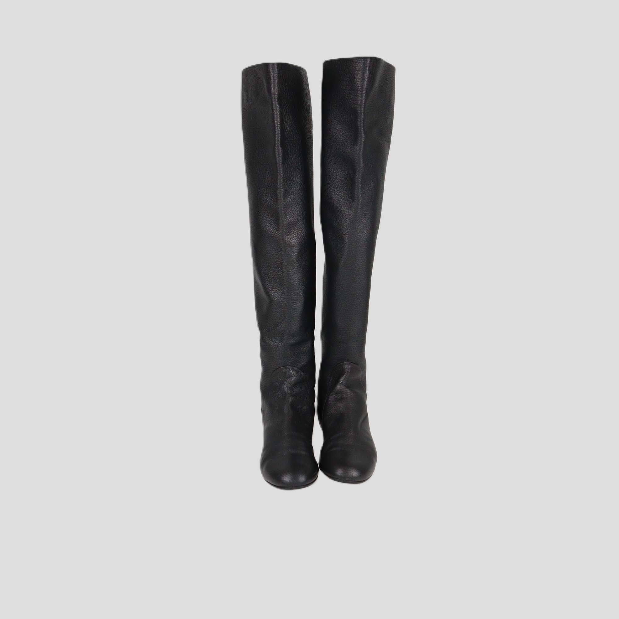 Giuseppe Zanotti Black Leather Over-the-Knee Boots