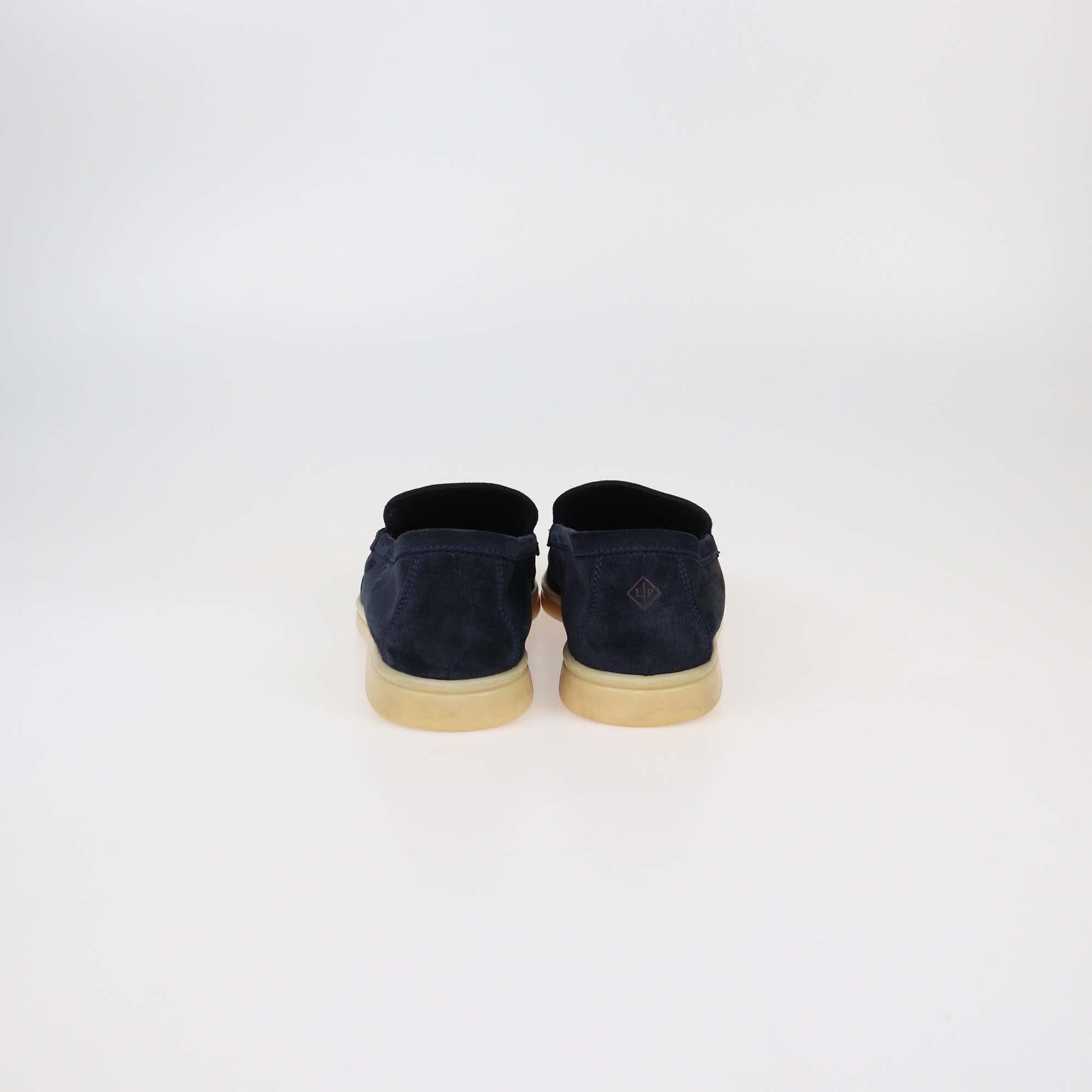 Loro Piana Navy Blue Suede Summer Charms Walk Loafers Womens Loro Piana 