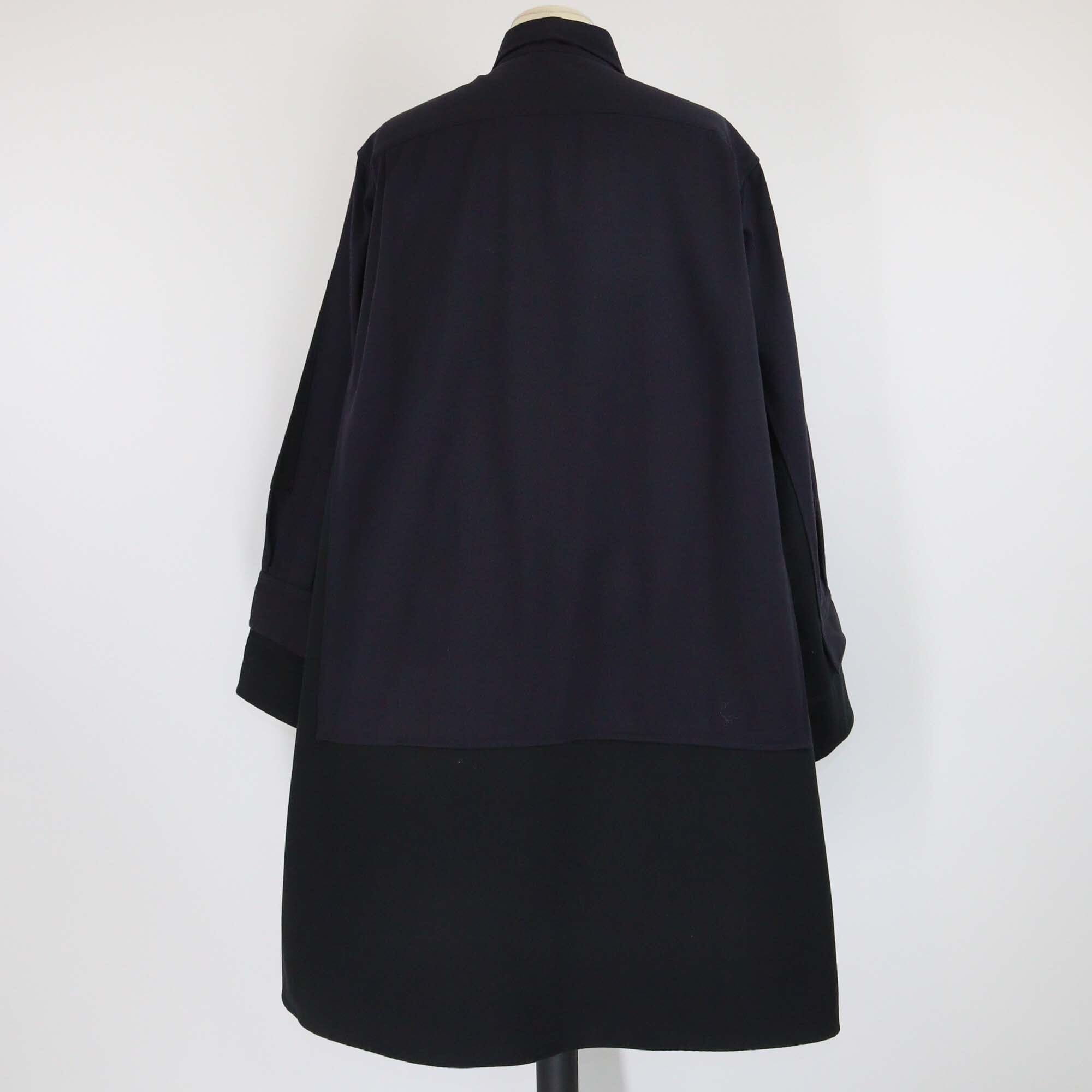 Celine Dark/Blue Long Sleeve Cotton Coat Dress Womens Celine 