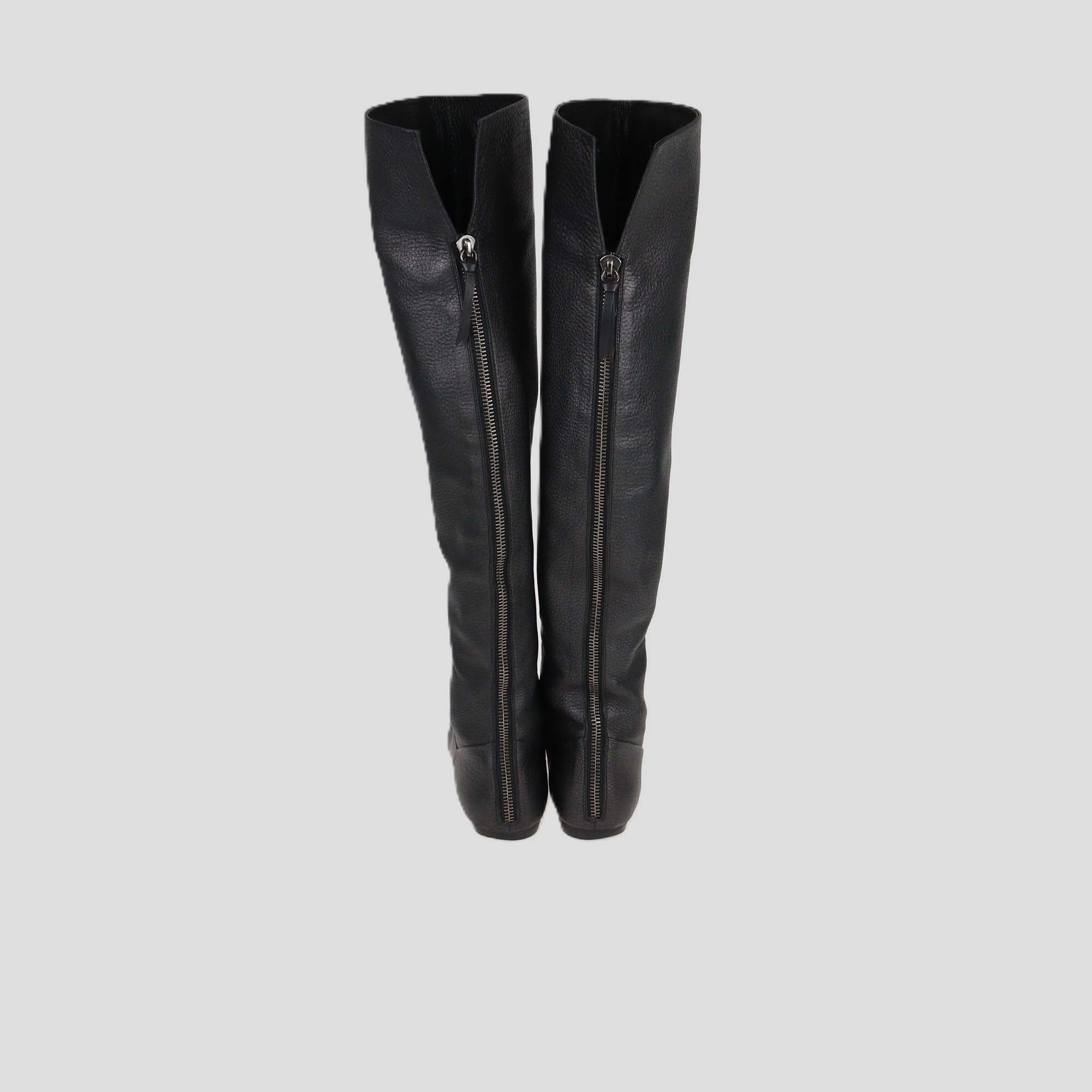Giuseppe Zanotti Black Leather Over-the-Knee Boots