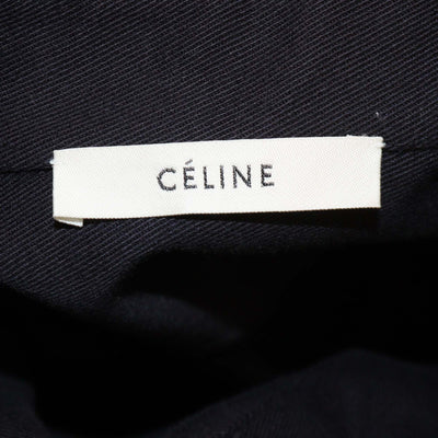 Celine Dark/Blue Long Sleeve Cotton Coat Dress Womens Celine 