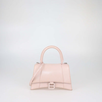 Balenciaga Pink Leather Small Hourglass Top Handle Bag