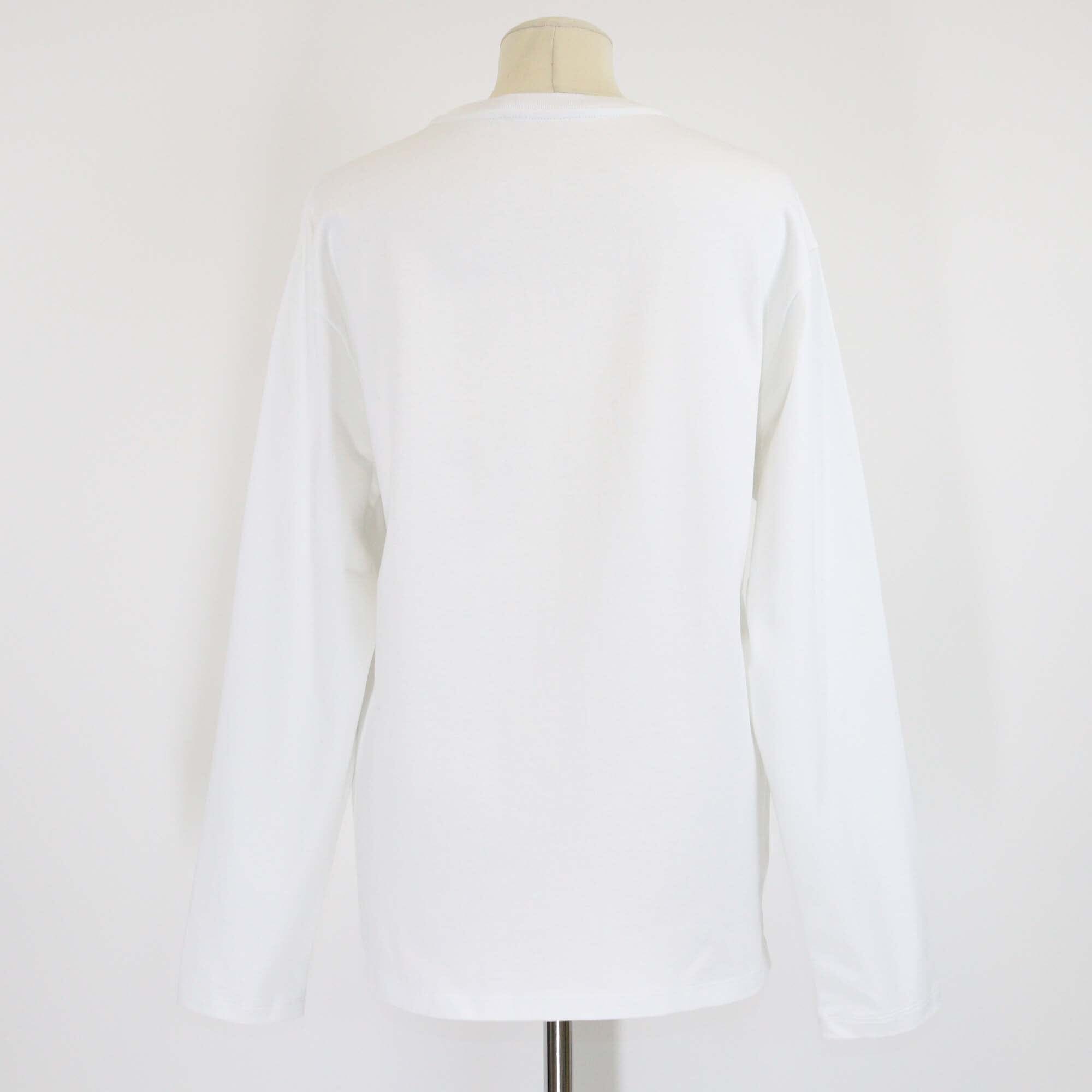 Prada White Cotton Triangle Logo Detail Long Sleeve Womens Prada 