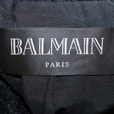 Balmain Black Metallic Tweed Long Sleeve Jacket