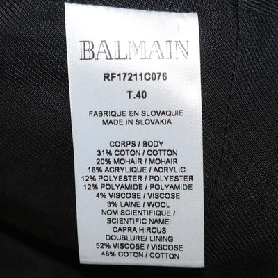 Balmain Black Metallic Tweed Long Sleeve Jacket