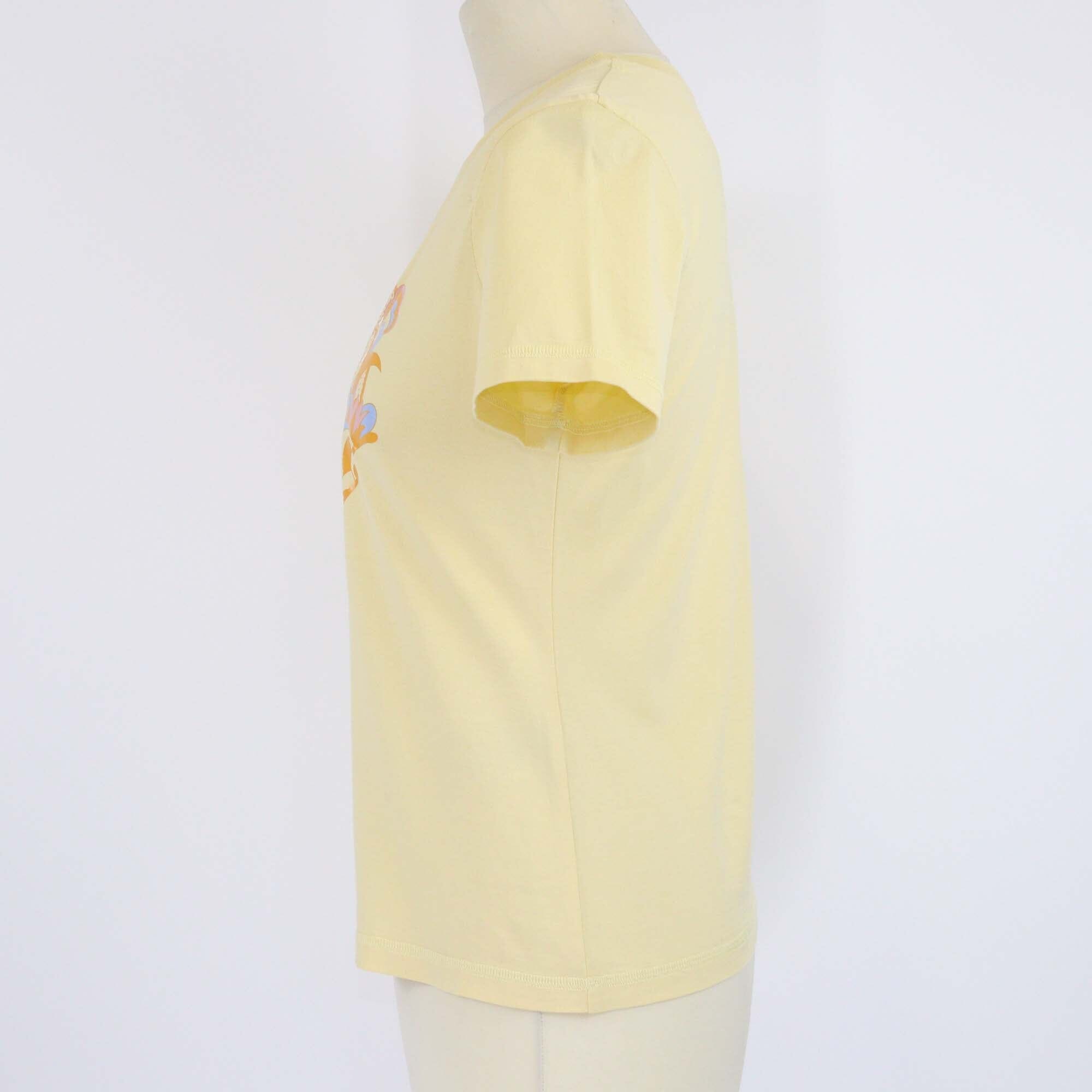 Hermes Yellow Cotton Faubourg Rainbow Print Short Sleeve T-Shirt Womens Hermes 