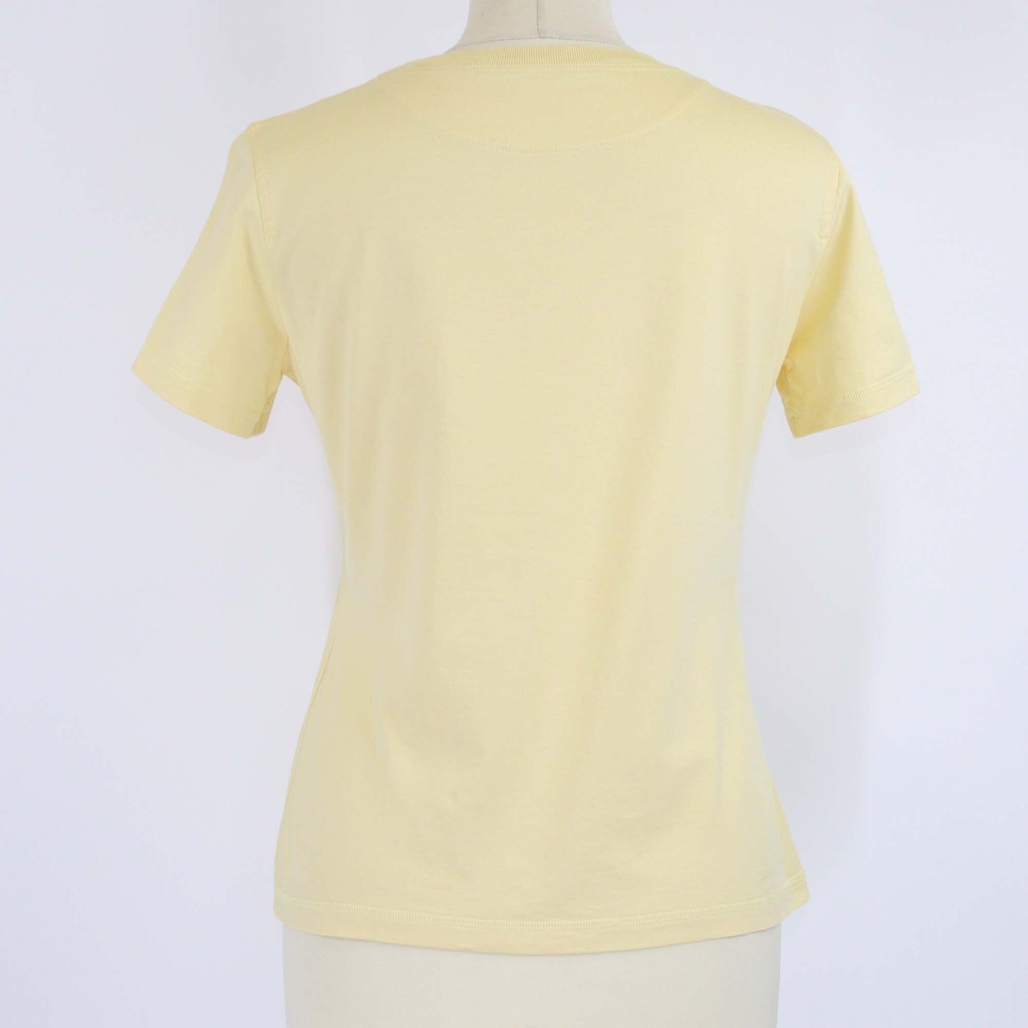 Hermes Yellow Cotton Faubourg Rainbow Print Short Sleeve T-Shirt Womens Hermes 