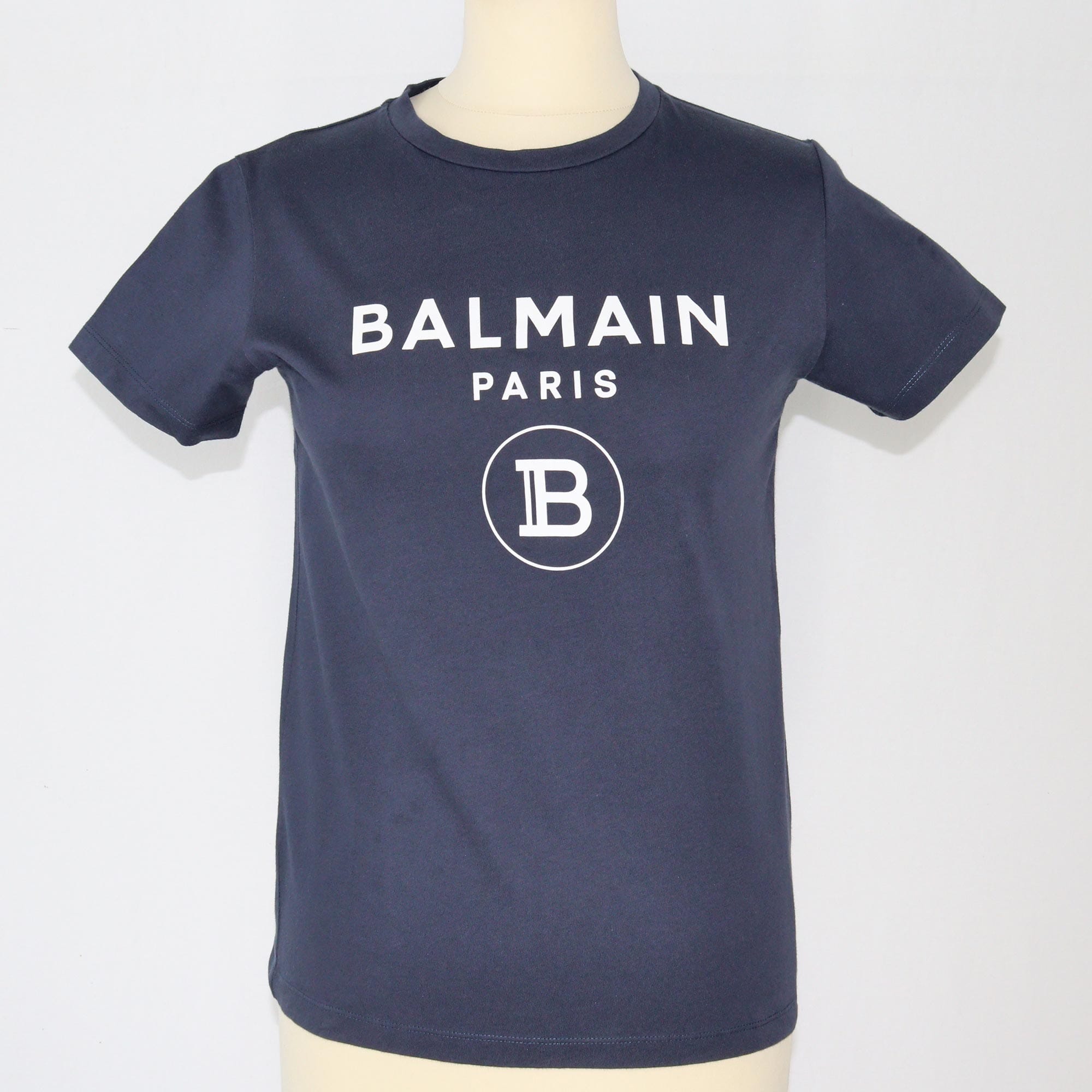 Balmain Navy Blue Logo Print Teen T-Shirt Clothing Balmain 