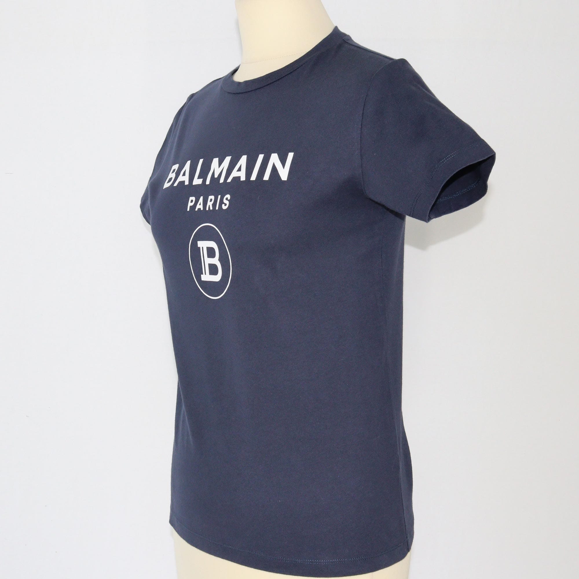 Balmain Navy Blue Logo Print Teen T-Shirt Clothing Balmain 