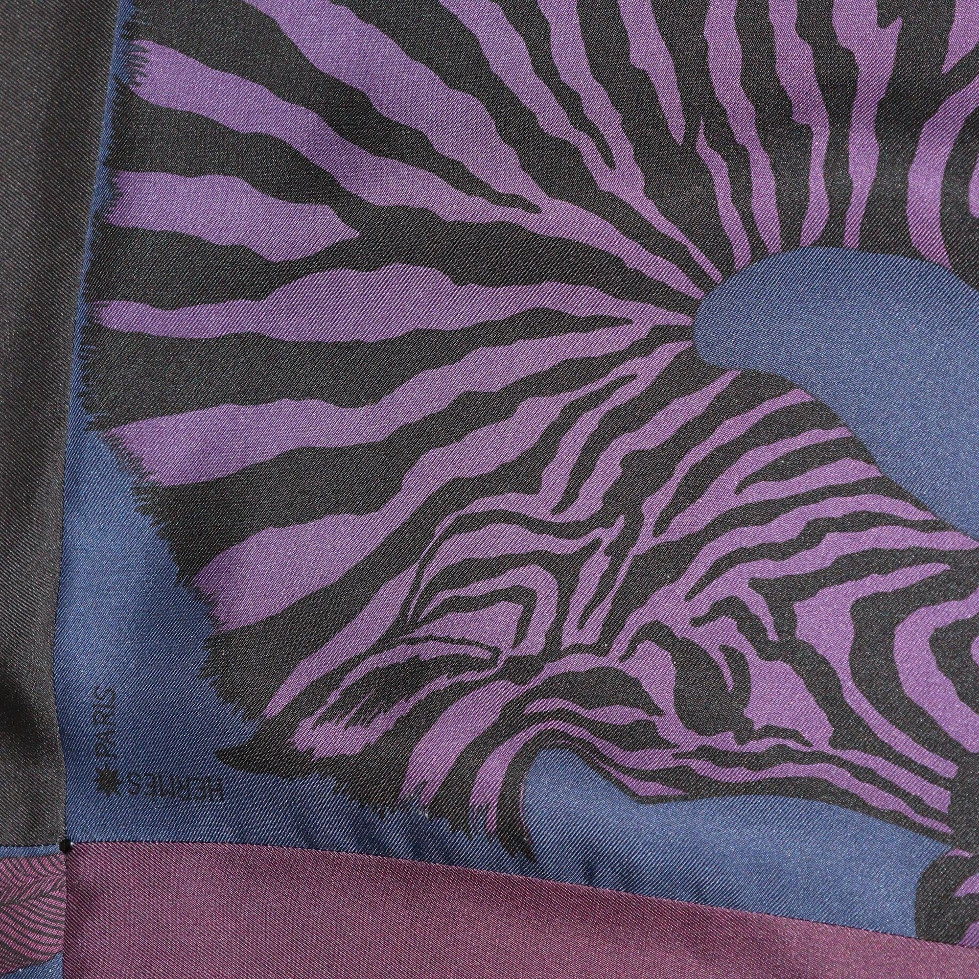 Hermes Multicolor Brides de Gala, Zebra Pegasus & Della Cavalleria Print Crystal Reversible Shawl Womens Hermes 