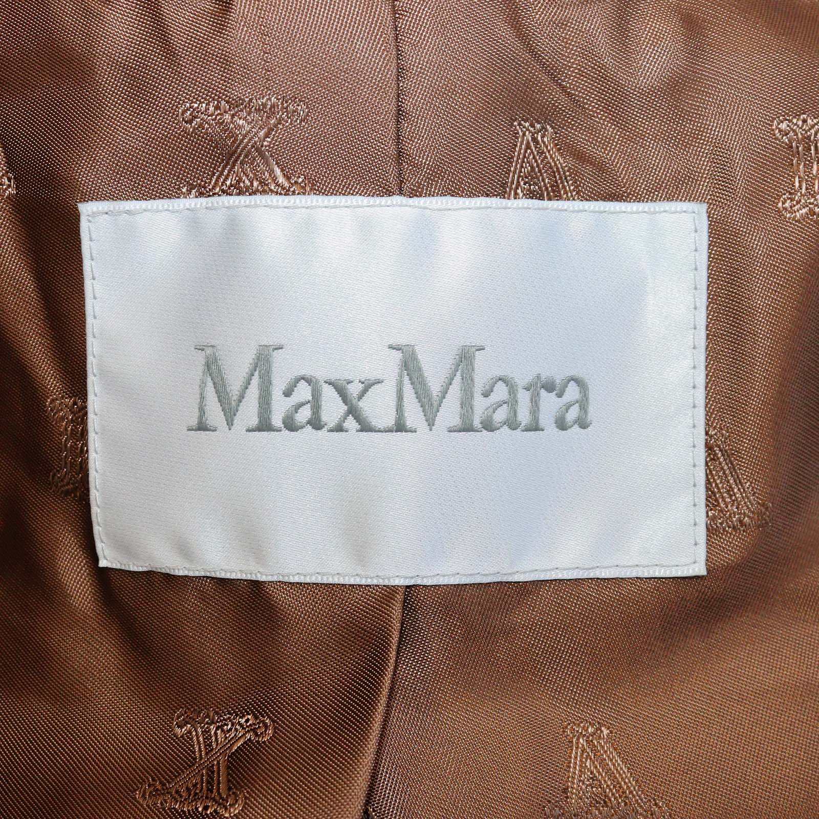 Max Mara Tobacco Leather Navata Short Sleeve Coat