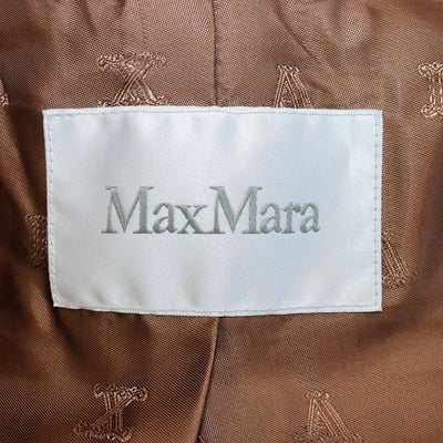 Max Mara Tobacco Leather Navata Short Sleeve Coat