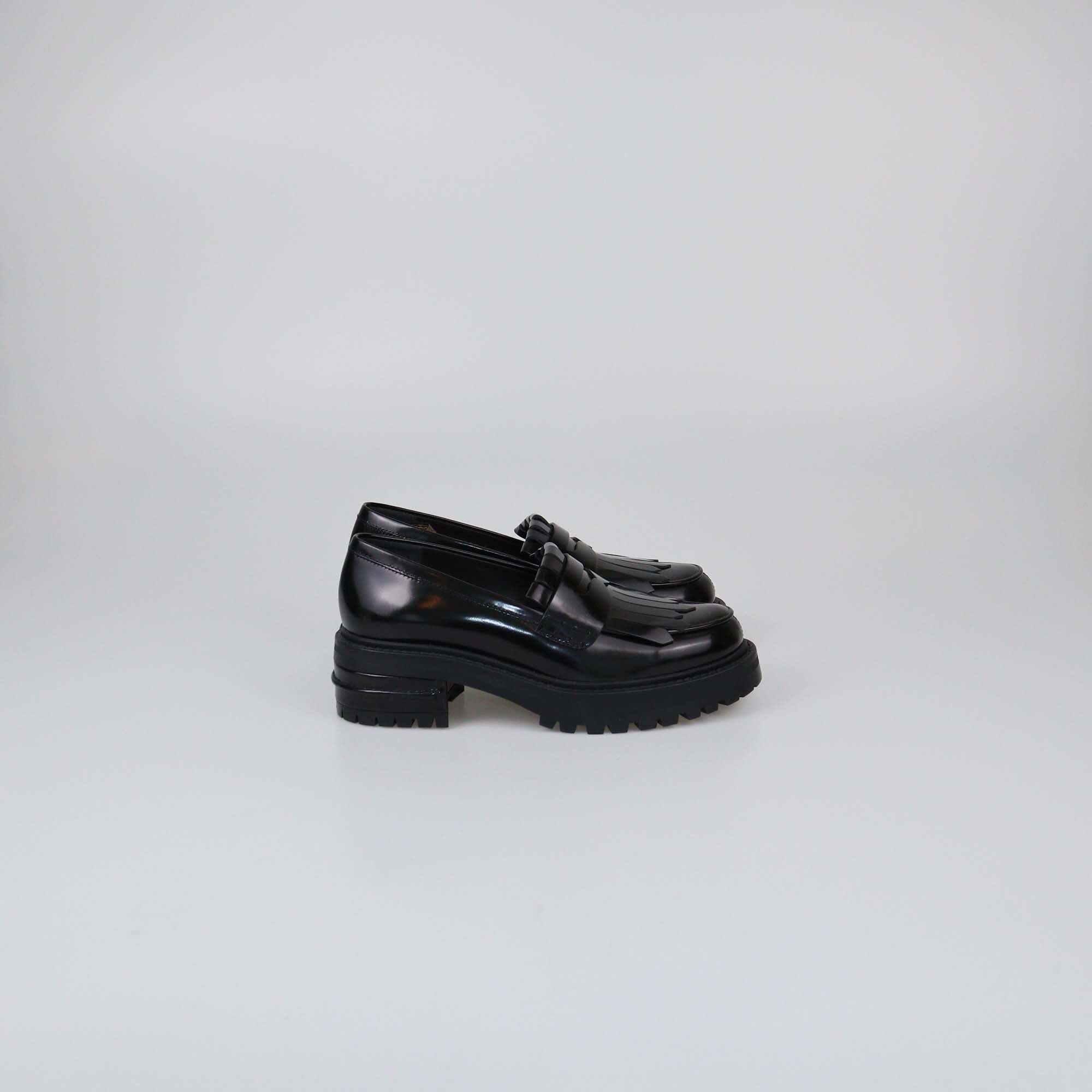 Christian Dior Black Fringe Penny Loafers Womens Christian Dior 