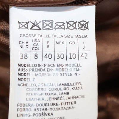 Max Mara Tobacco Leather Navata Short Sleeve Coat