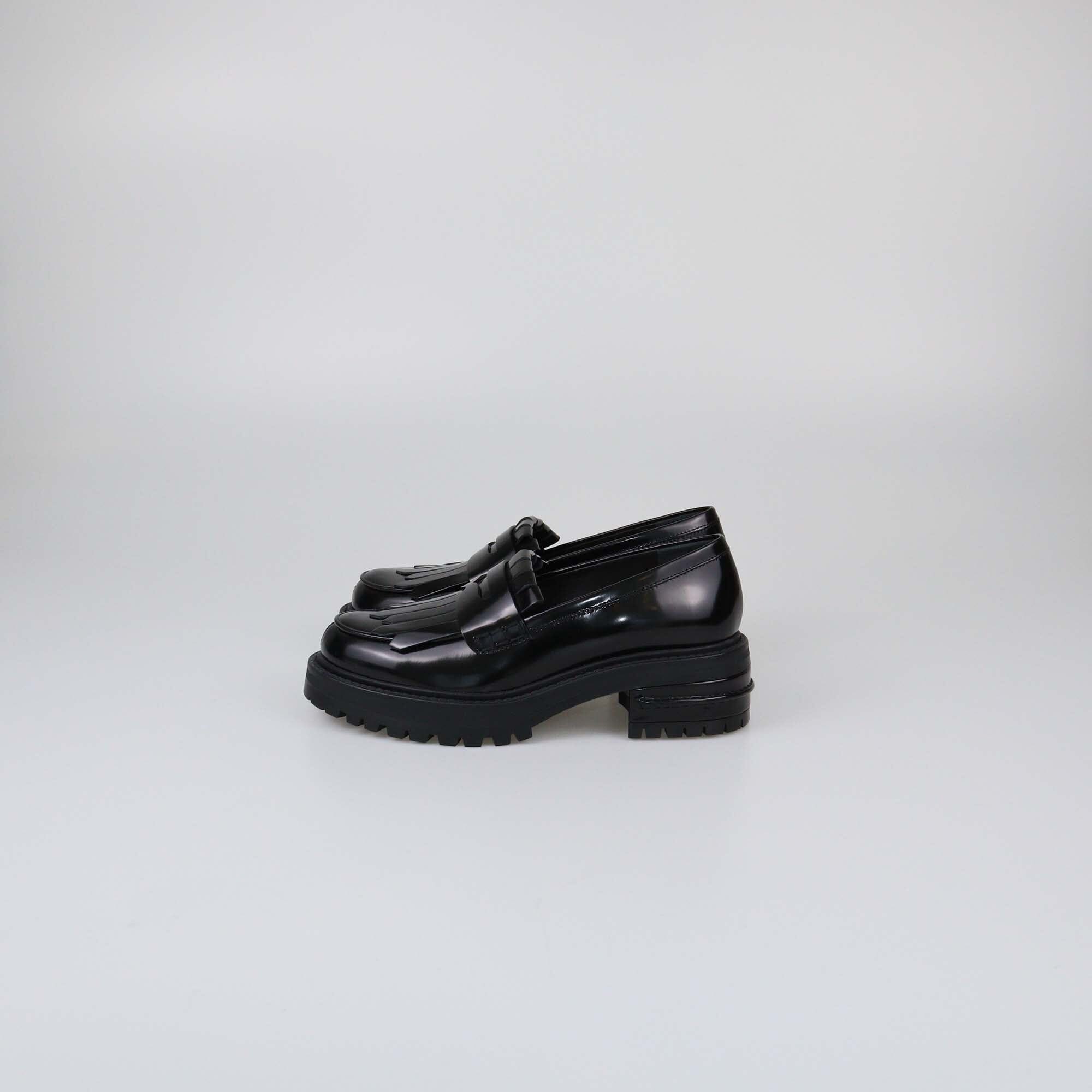 Christian Dior Black Fringe Penny Loafers Womens Christian Dior 