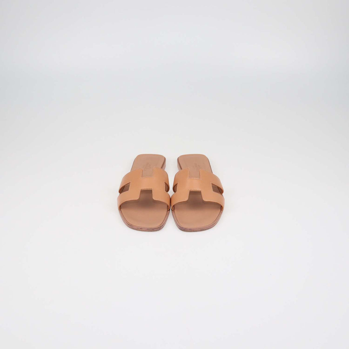 Hermes Peach Leather Oran Sandals