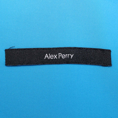Alex Perry Blue Ruched Strapless Midi Dress