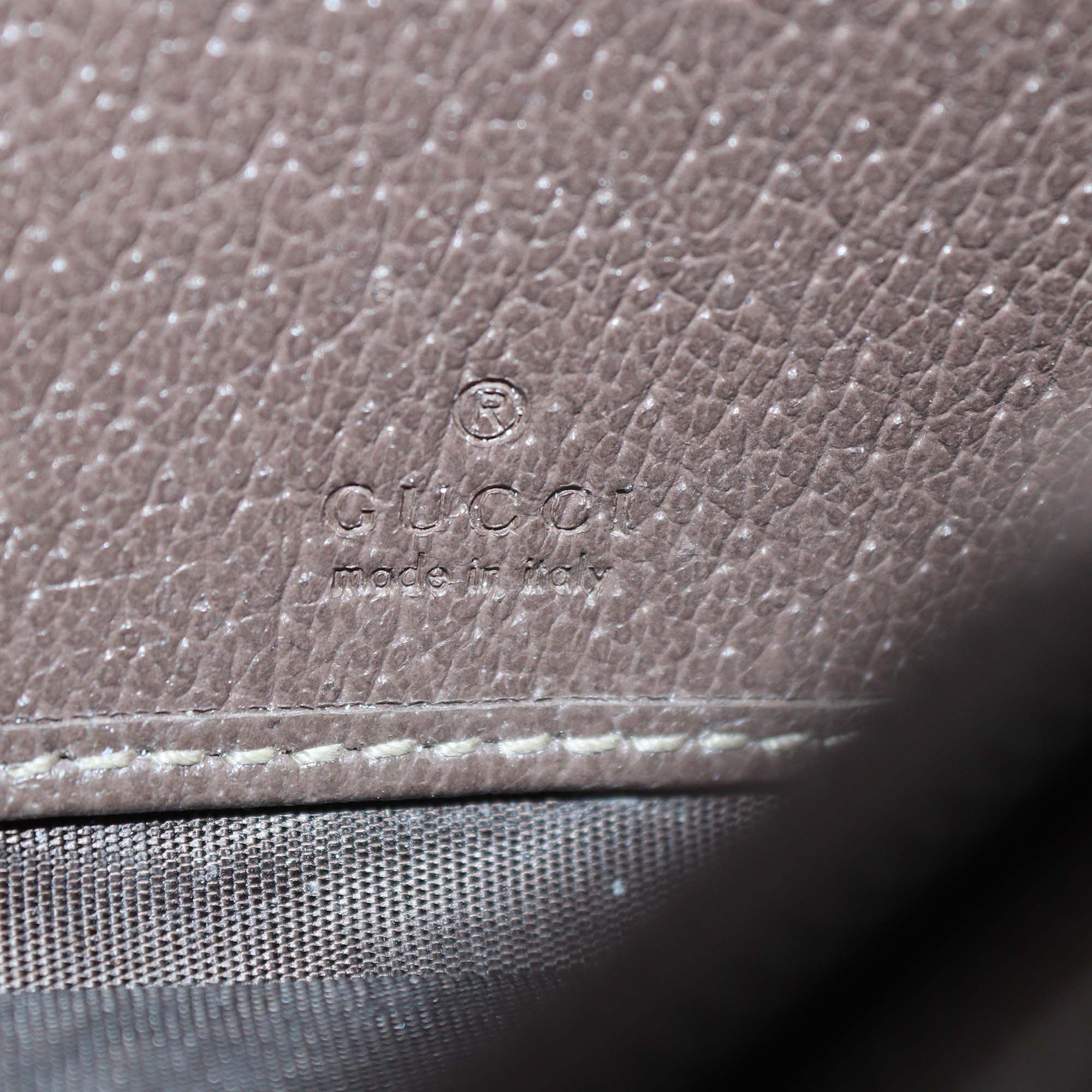 Gucci Dark Brown/Beige GG Supreme Canvas Ophidia Wallet on Chain