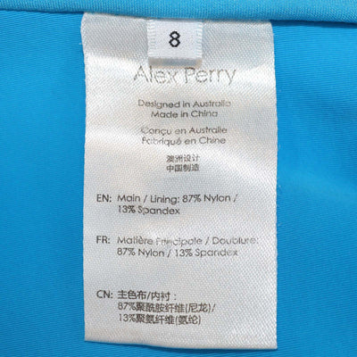 Alex Perry Blue Ruched Strapless Midi Dress