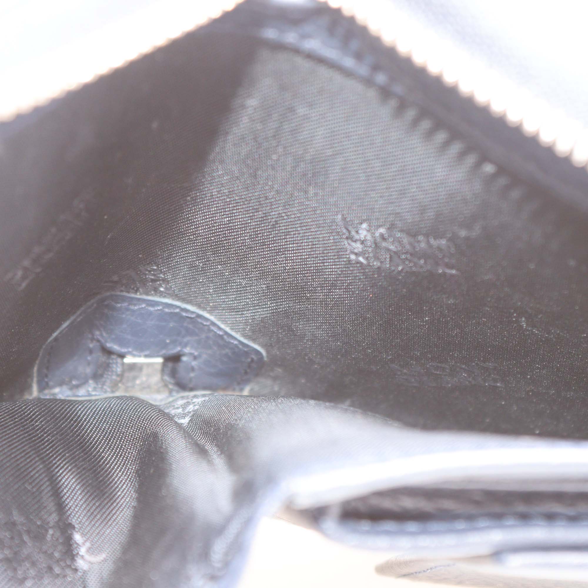 Montblanc Navy Blue Leather Meisterstuck Zip Around Compact Wallet