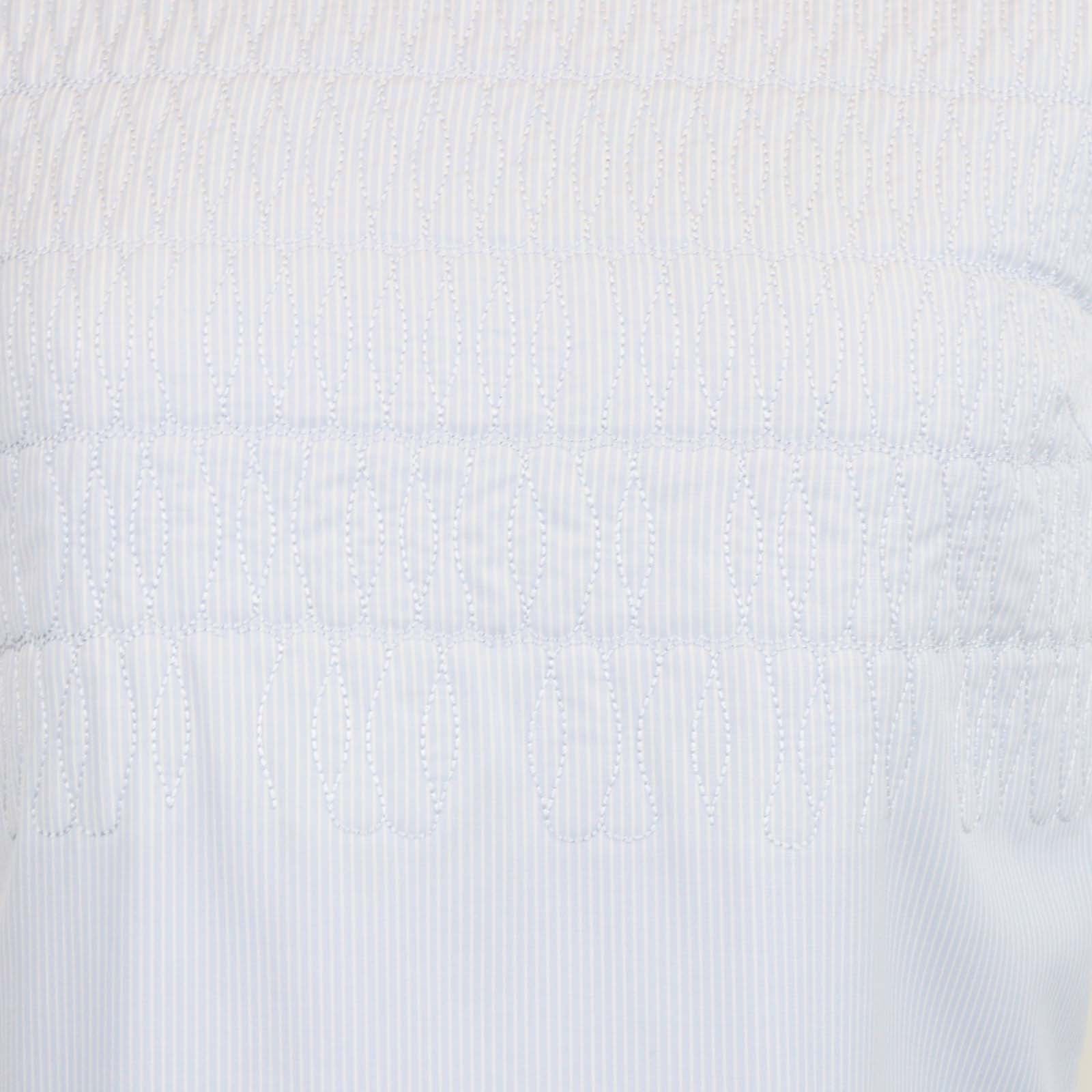 Christian Dior Blue Cotton Flared Mini Dress