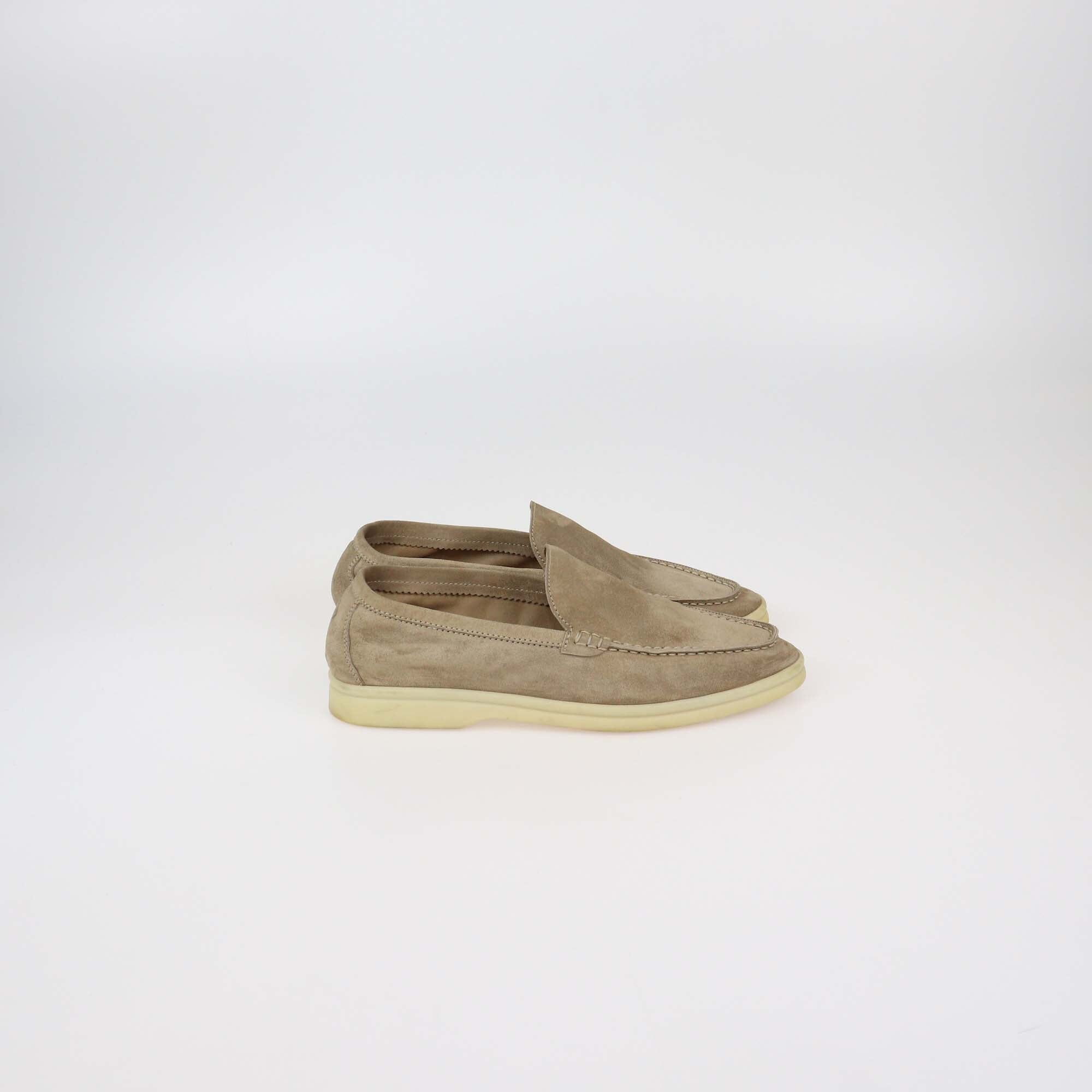 Loro Piana Beige Suede Summer Charms Walk Loafers Womens Loro Piana 