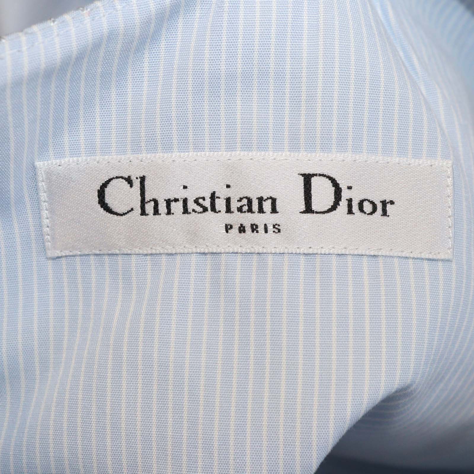 Christian Dior Blue Cotton Flared Mini Dress