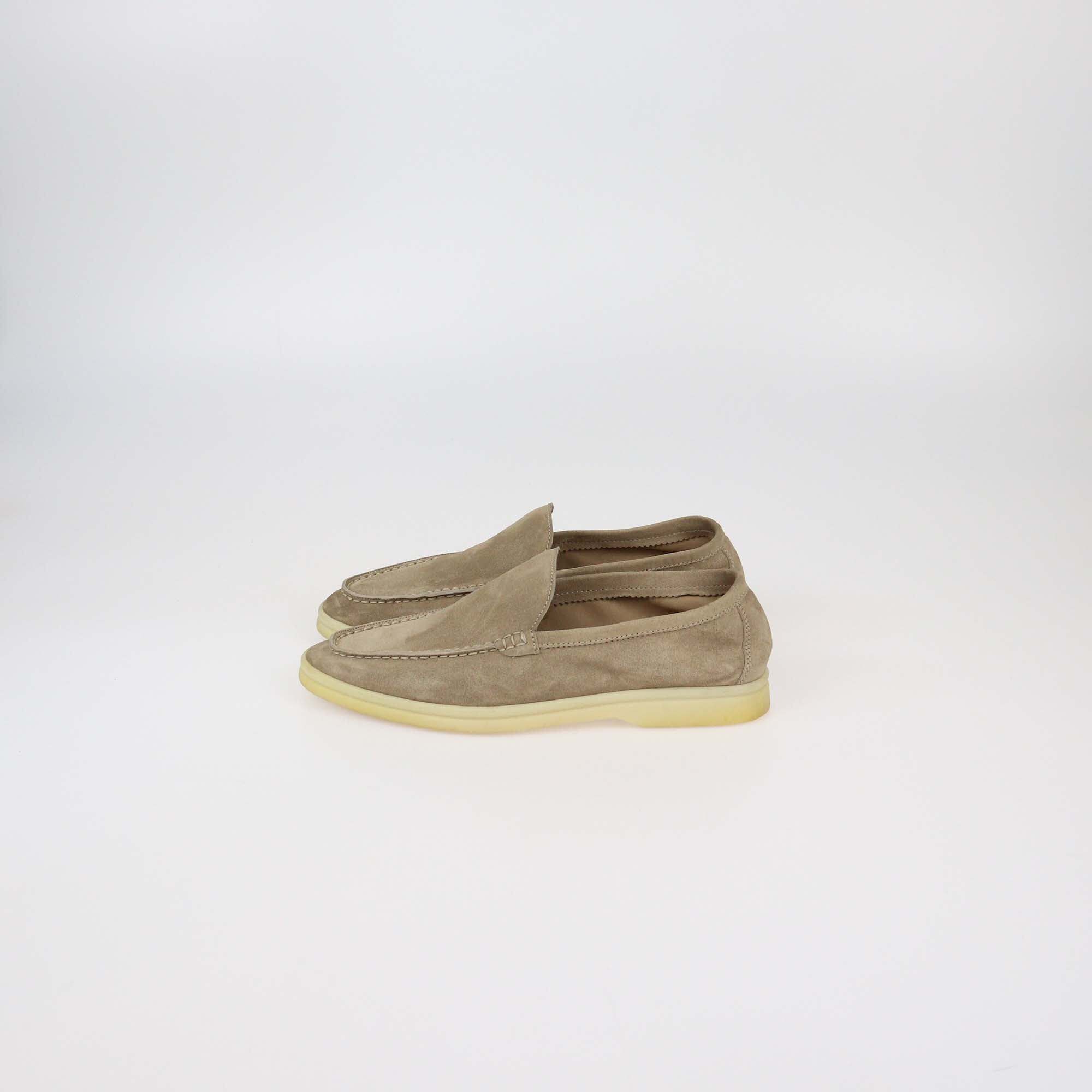 Loro Piana Beige Suede Summer Charms Walk Loafers Womens Loro Piana 