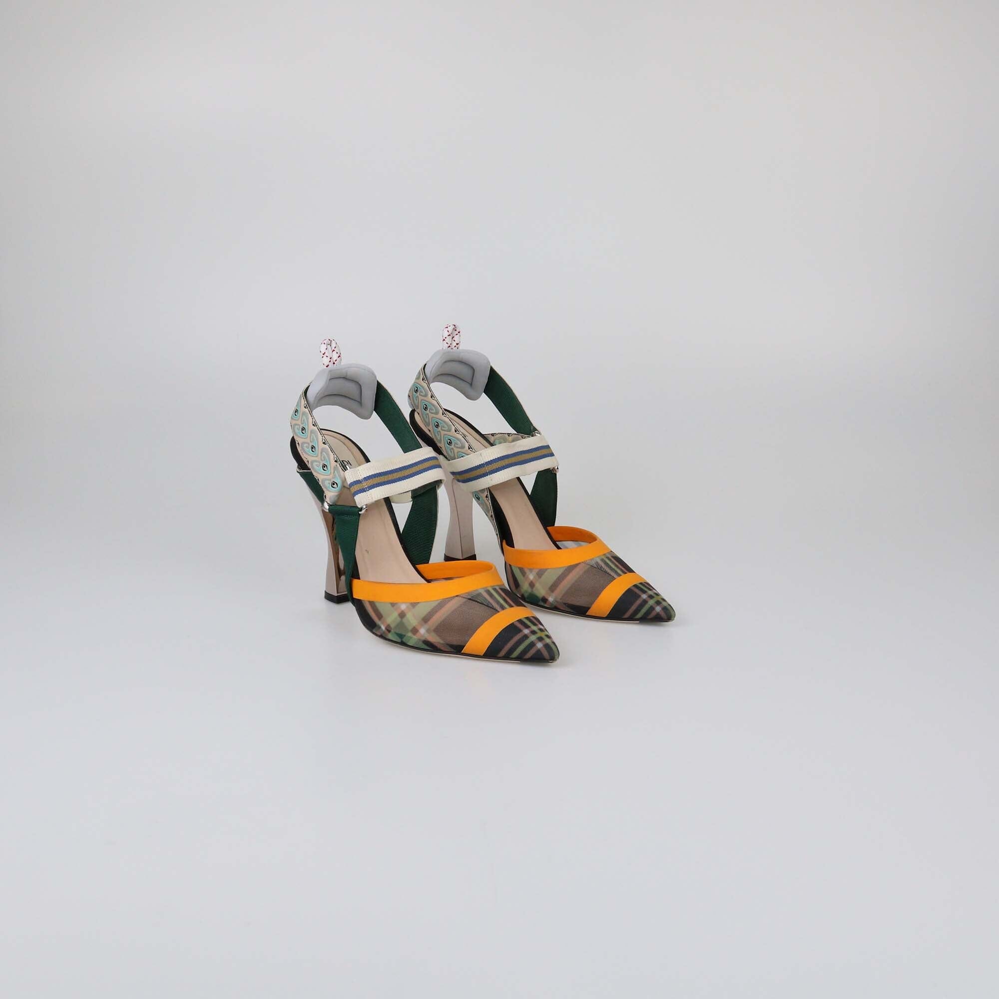 Fendi Multicolor Colibri Slingback Pump Womens Fendi 