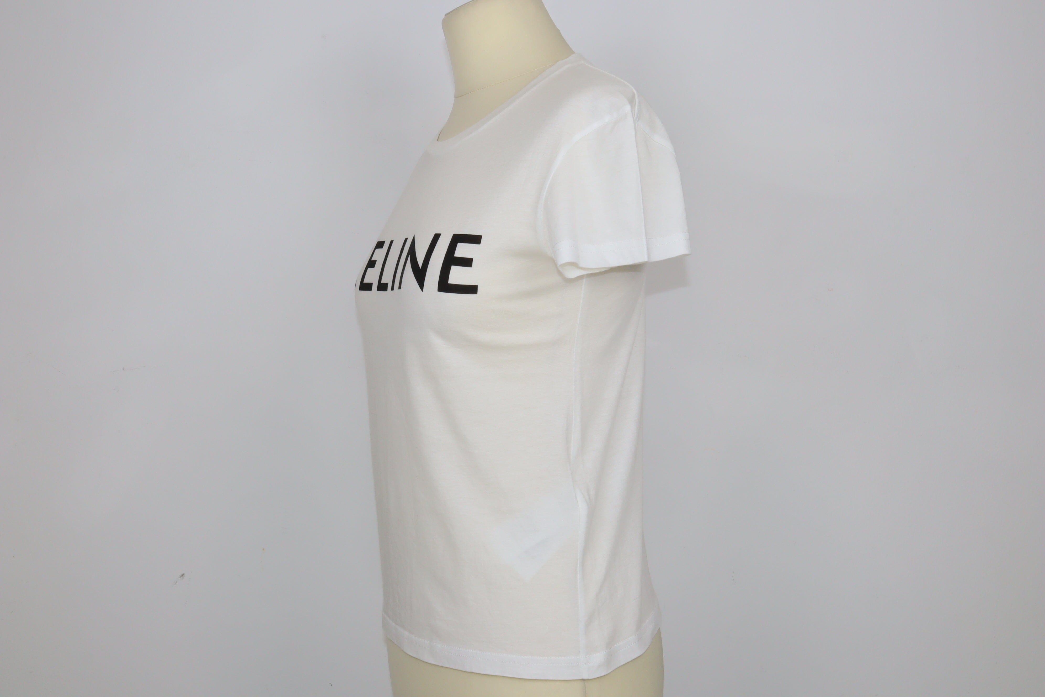 White Logo Printed Tshirt Clothing Celine 