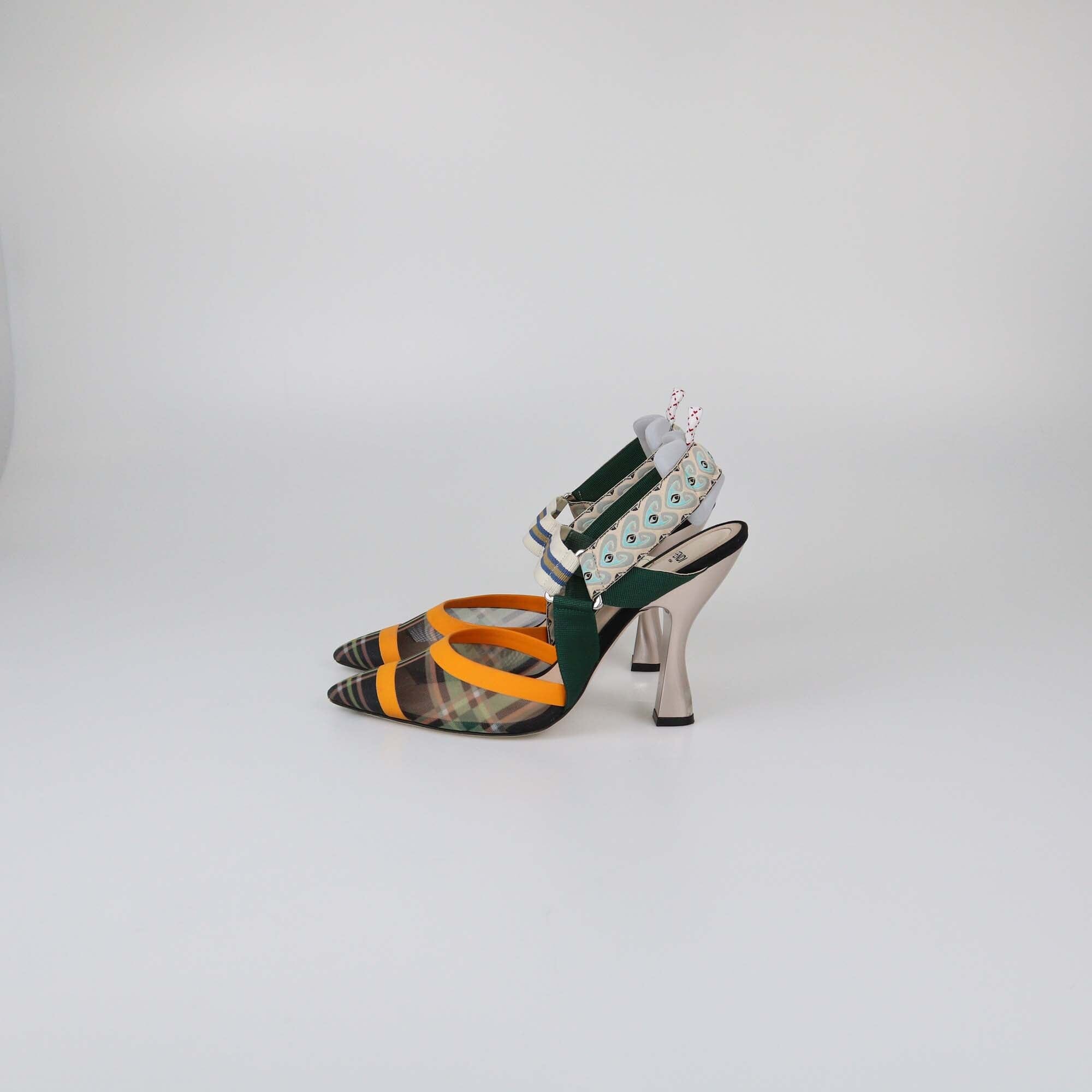 Fendi Multicolor Colibri Slingback Pump Womens Fendi 