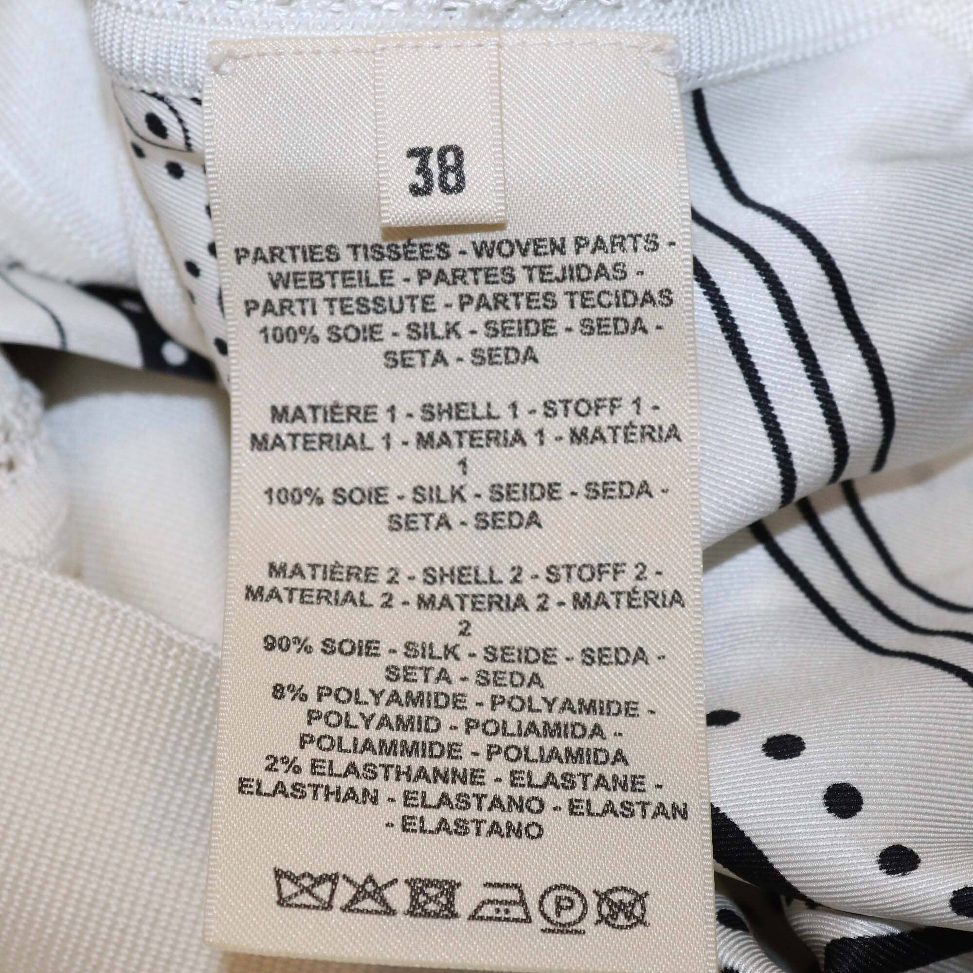 Hermes Black/White Perforated Cotton Printed Long Sleeve Shirt Womens Hermes 