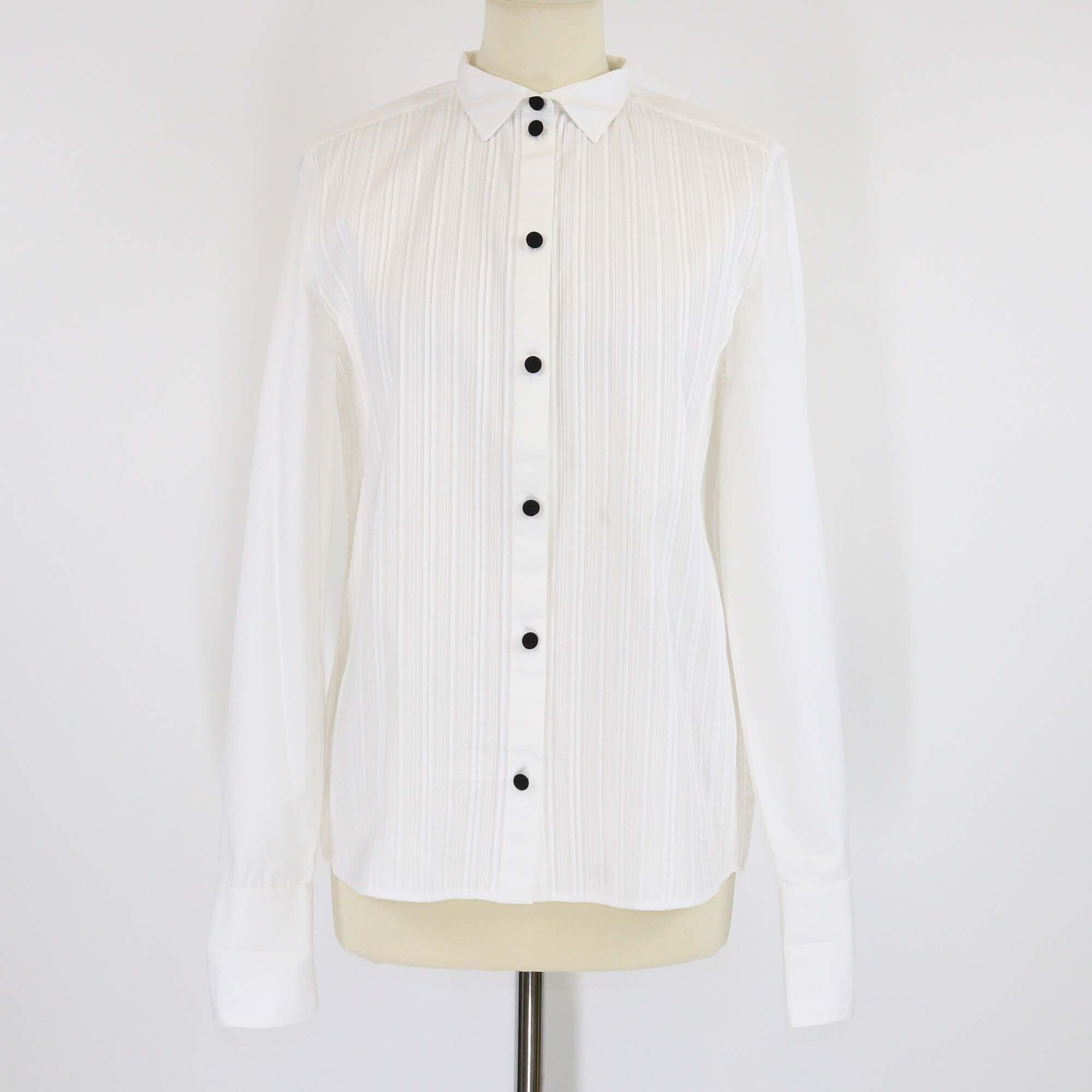 Loro Piana White Pleated Cotton Hadiya Long Sleeve Shirt Womens Loro Piana 