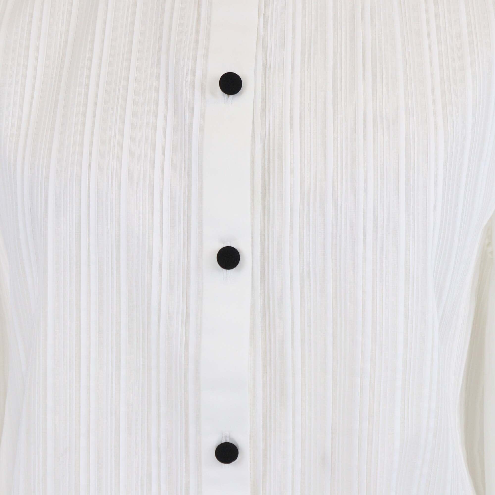 Loro Piana White Pleated Cotton Hadiya Long Sleeve Shirt Womens Loro Piana 