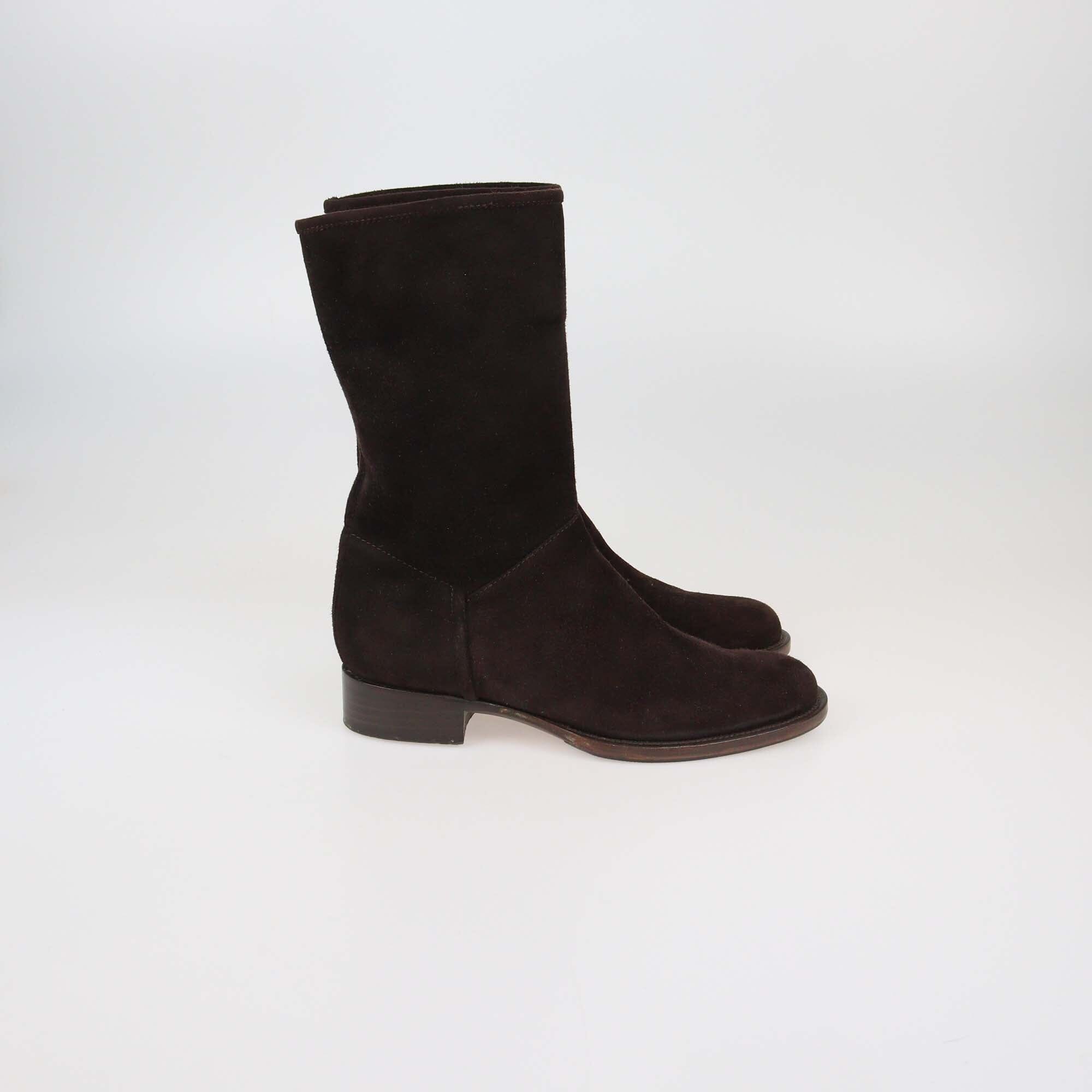 Loro Piana Cacao Brown Suede Ankle Boots Womens Loro Piana 