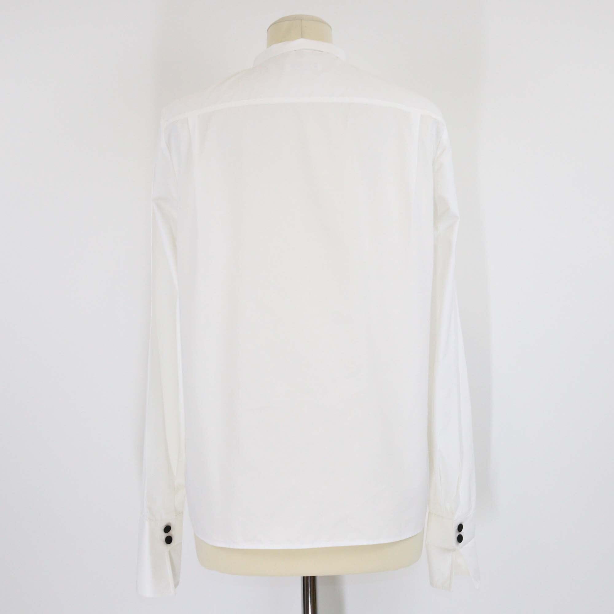 Loro Piana White Pleated Cotton Hadiya Long Sleeve Shirt Womens Loro Piana 