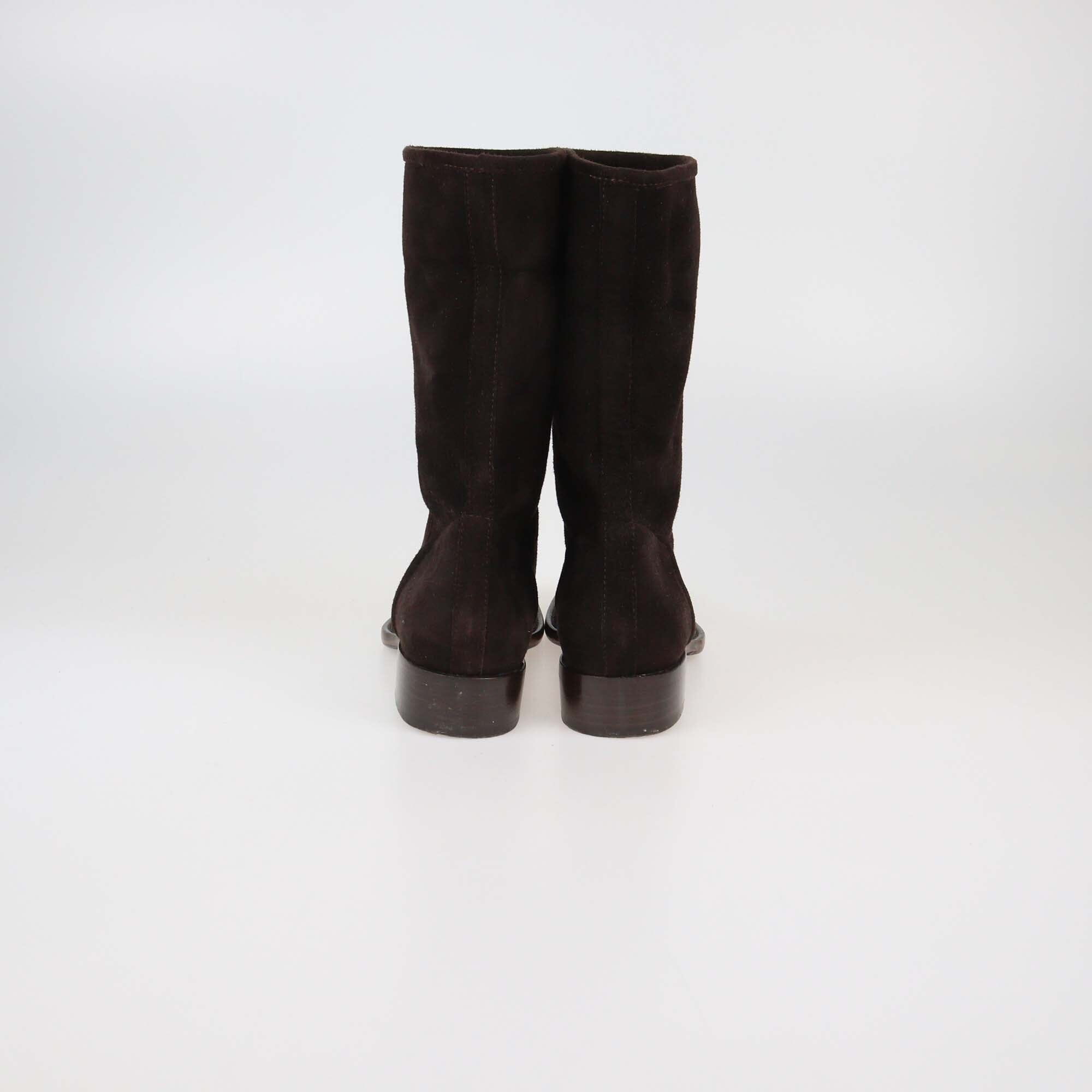 Loro Piana Cacao Brown Suede Ankle Boots Womens Loro Piana 