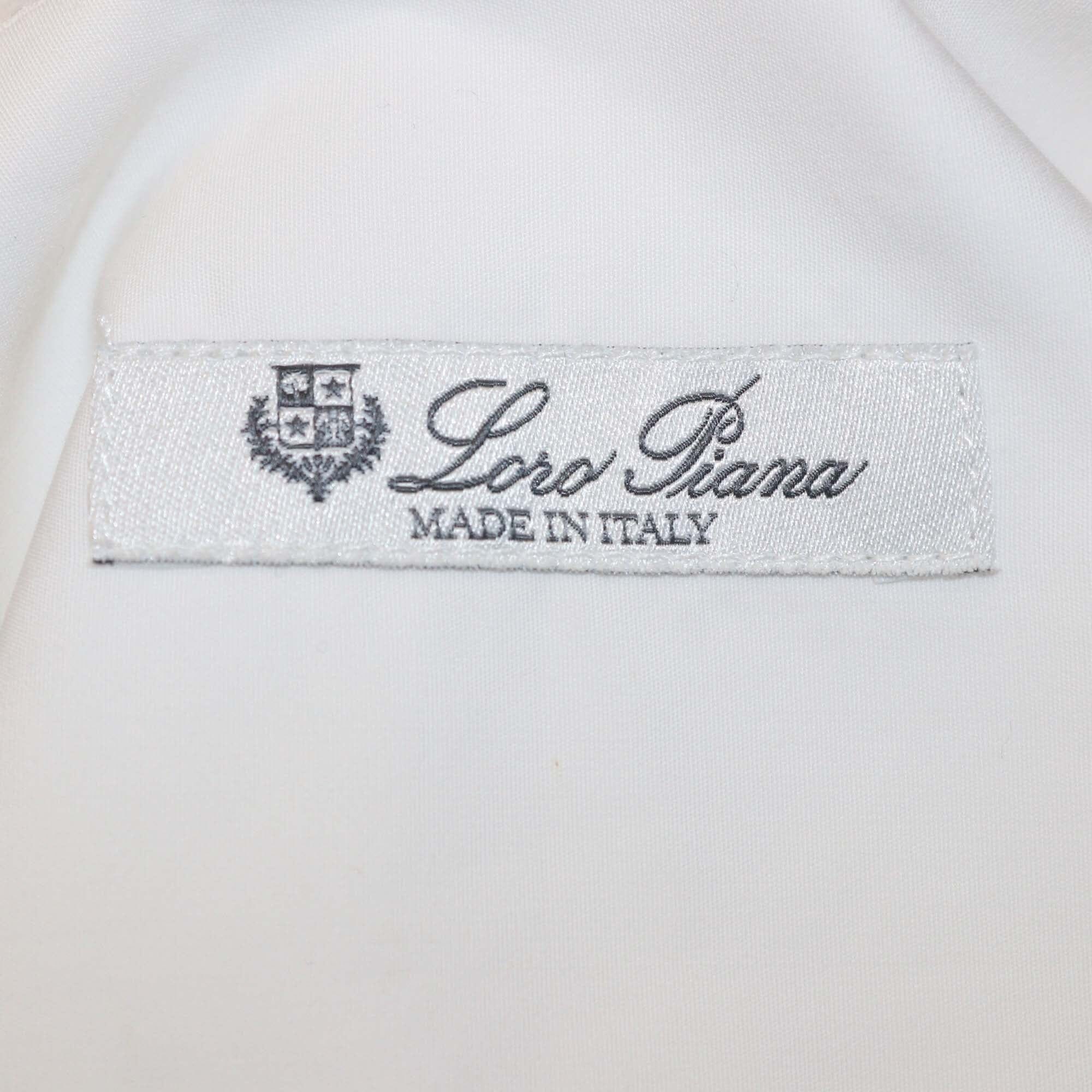 Loro Piana White Pleated Cotton Hadiya Long Sleeve Shirt Womens Loro Piana 