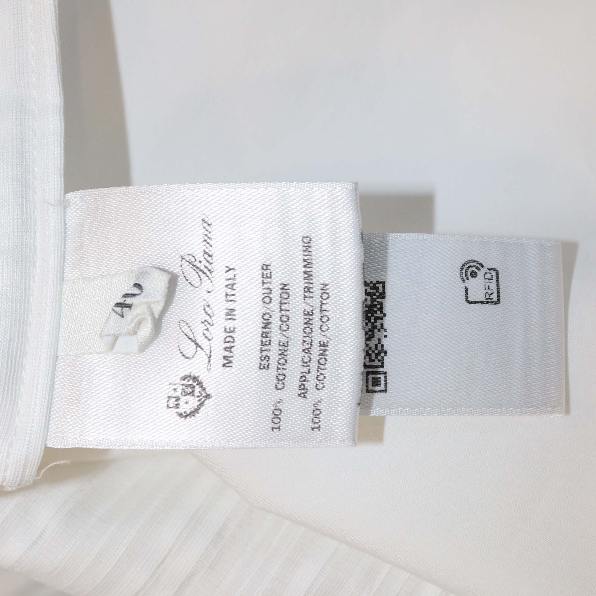 Loro Piana White Pleated Cotton Hadiya Long Sleeve Shirt Womens Loro Piana 