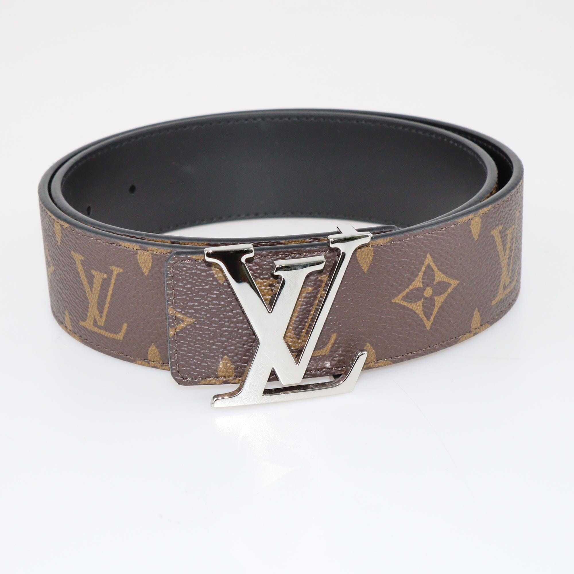 Louis Vuitton Brown Monogram LV Initiales Reversible Belt Accessories Louis Vuitton 